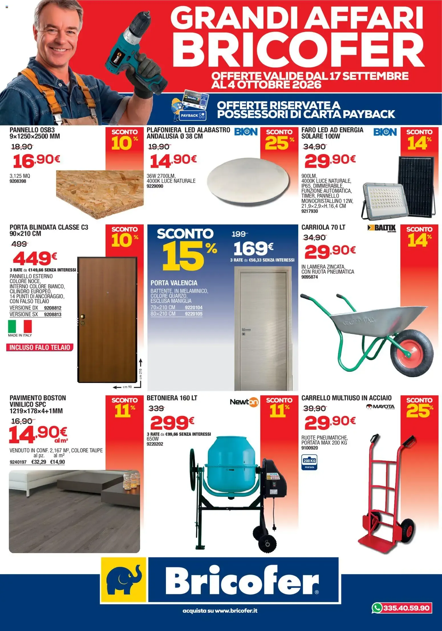 Nuovo Bricofer volantino dal 17/09/2026 > offerte anteprima 🛍️ da 17 settembre a 4 ottobre di 2026 - Pagina del volantino 1