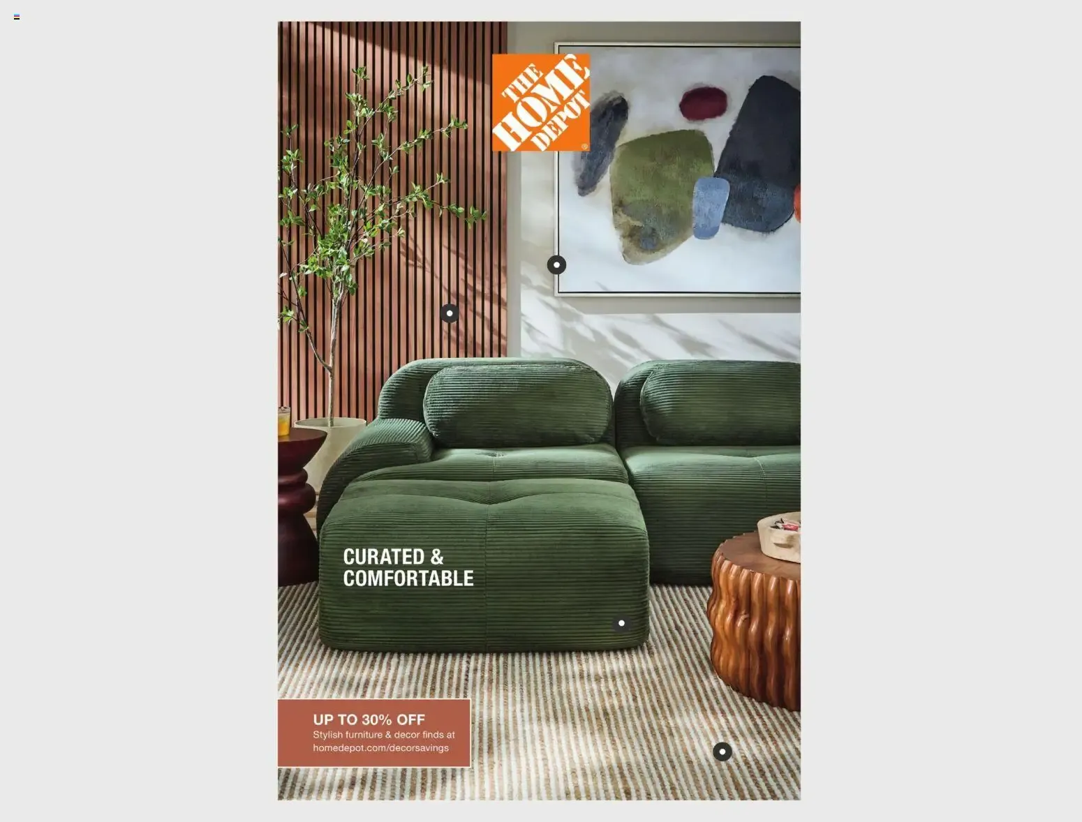 Home Depot - Curated & Comfortable - Hasta 30% de descuento en muebles y decoración