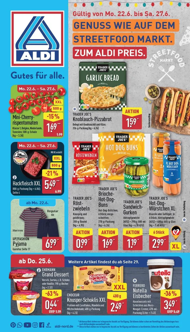 ALDI NORD Prospekt – von Montag 22.06.2026 bis Samstag 27.06.2026 von 22. Juni bis 27. Juni 2026 - Prospekt seite 1