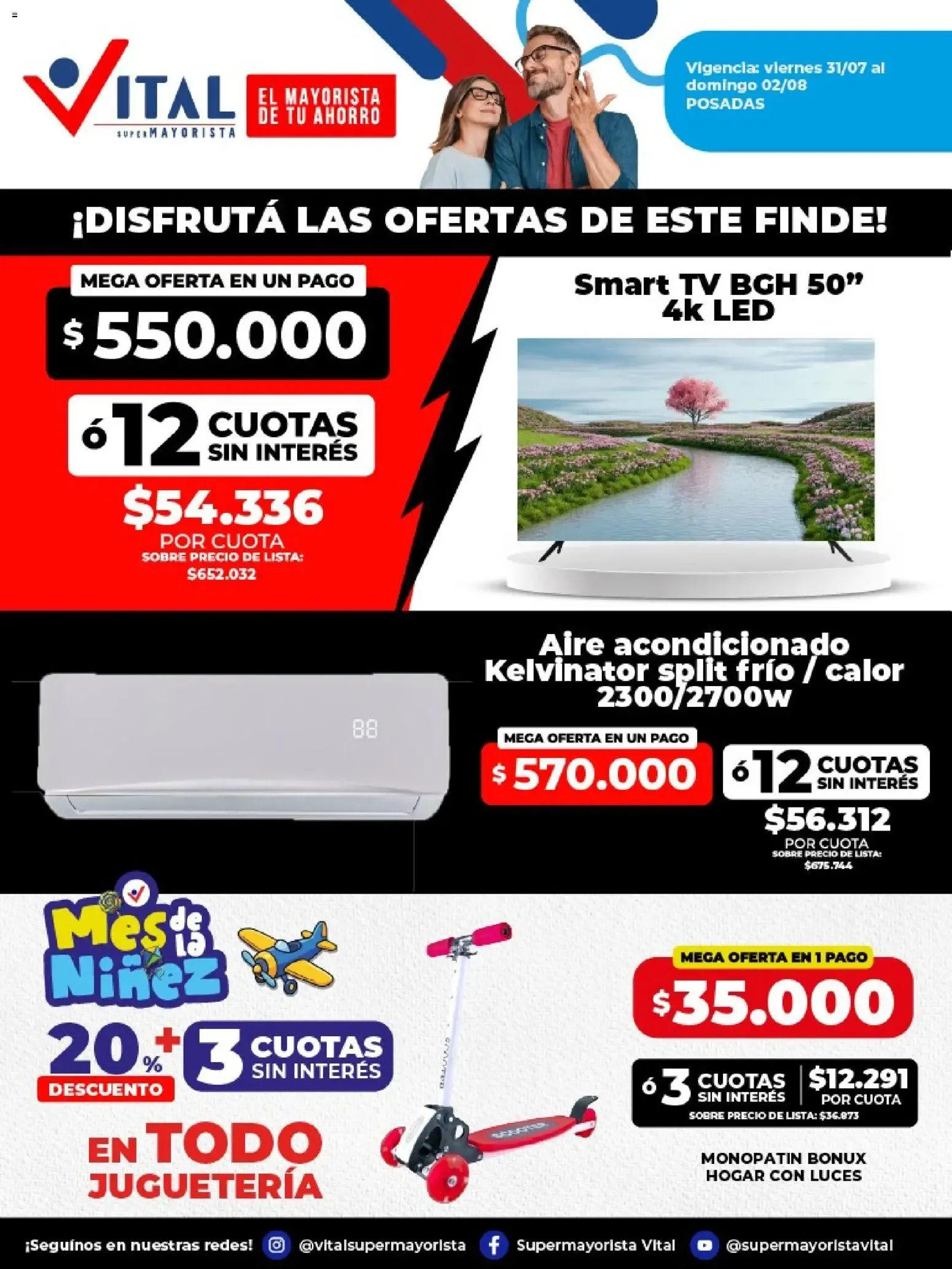 Ofertas de Vital - Ofertas fin POSADAS || del 31/07/2026 - 02/08/2026 || Catálogo 31 de julio al 2 de agosto 2026 - Página 1 del catálogo