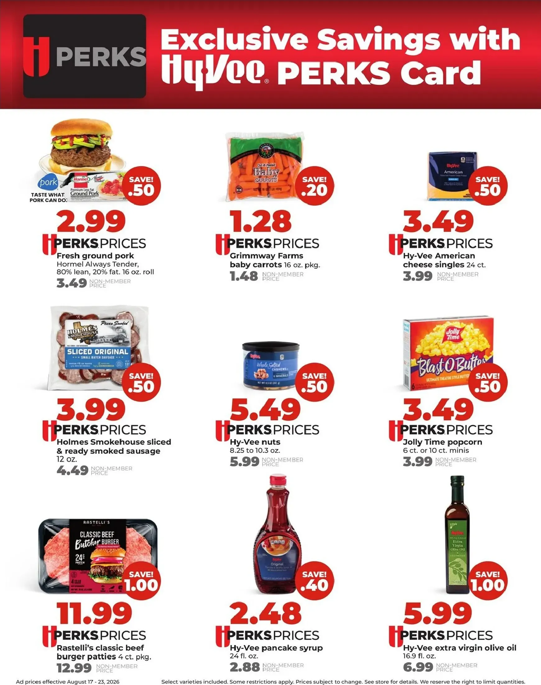 Weekly promotion Current Hy Vee leaflet valid from Monday 08/17/2026 to Sunday 08/23/2026 spanning from August 17 to August 23 2026 - Page 6 for Catalogue 365