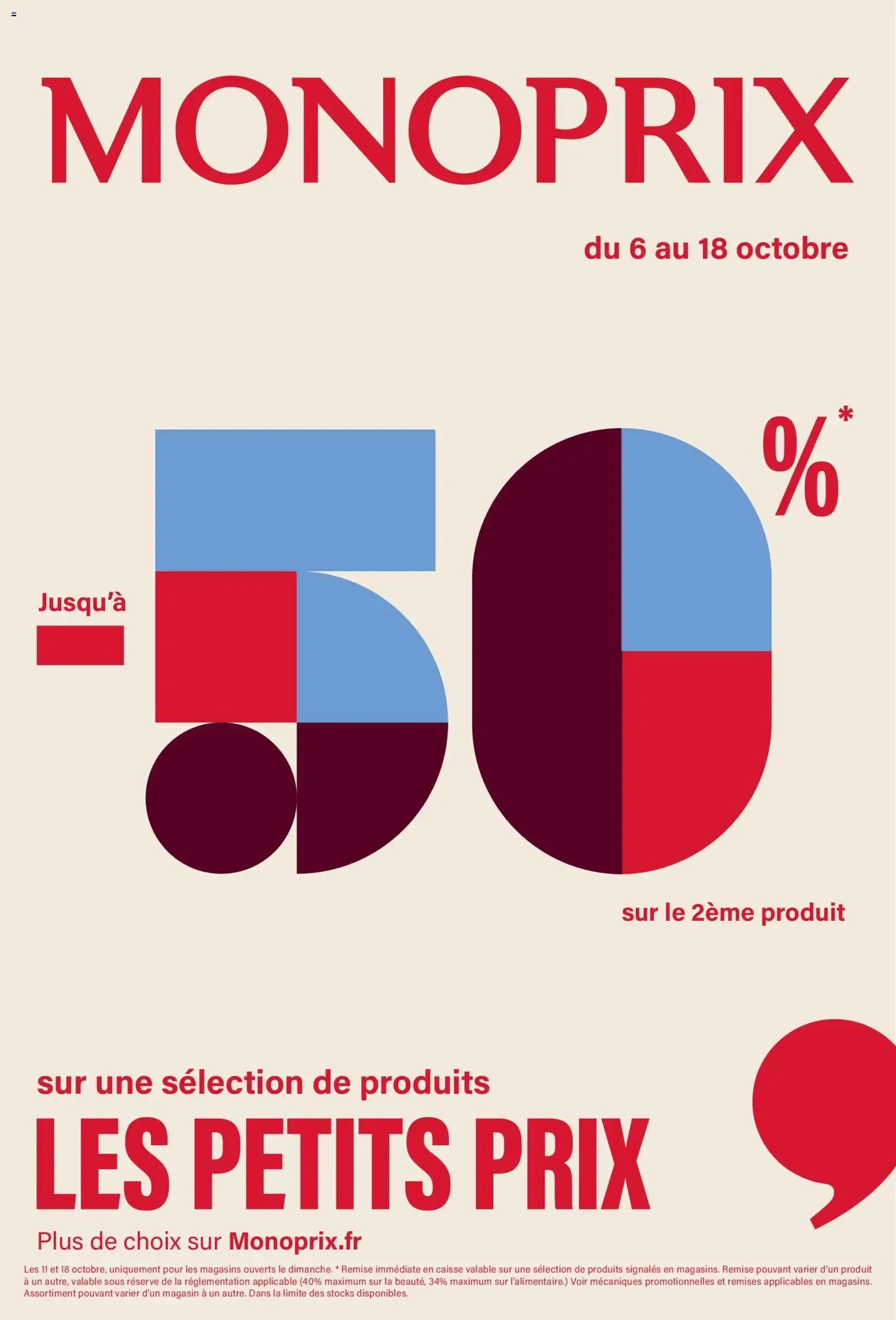 Monoprix - Les Petits Prix du 6 octobre au 18 octobre 2026 - Catalogue page 1