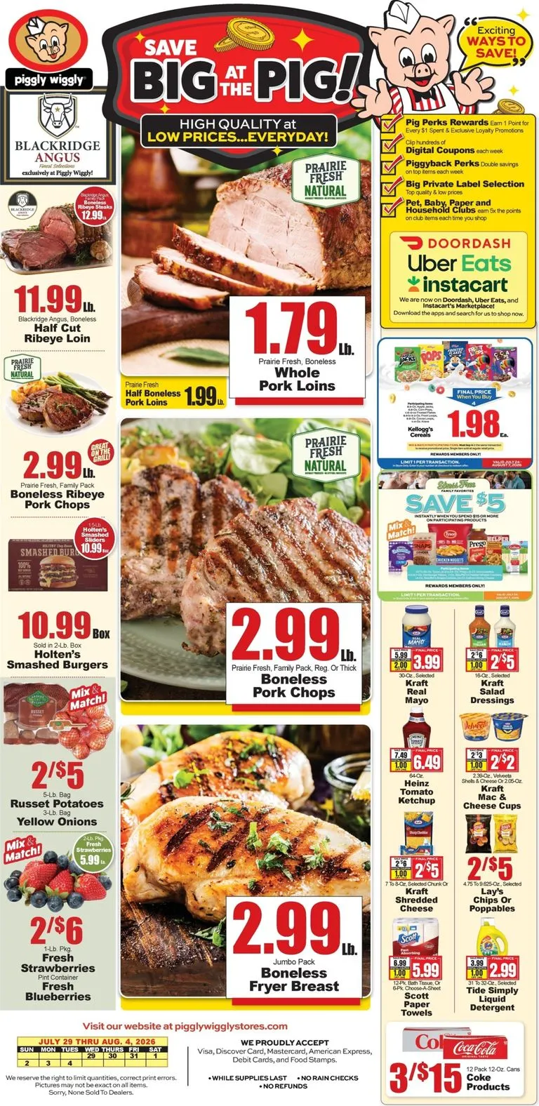 Current Piggly Wiggly leaflet valid from Wednesday 07/29/2026 to Tuesday 08/04/2026