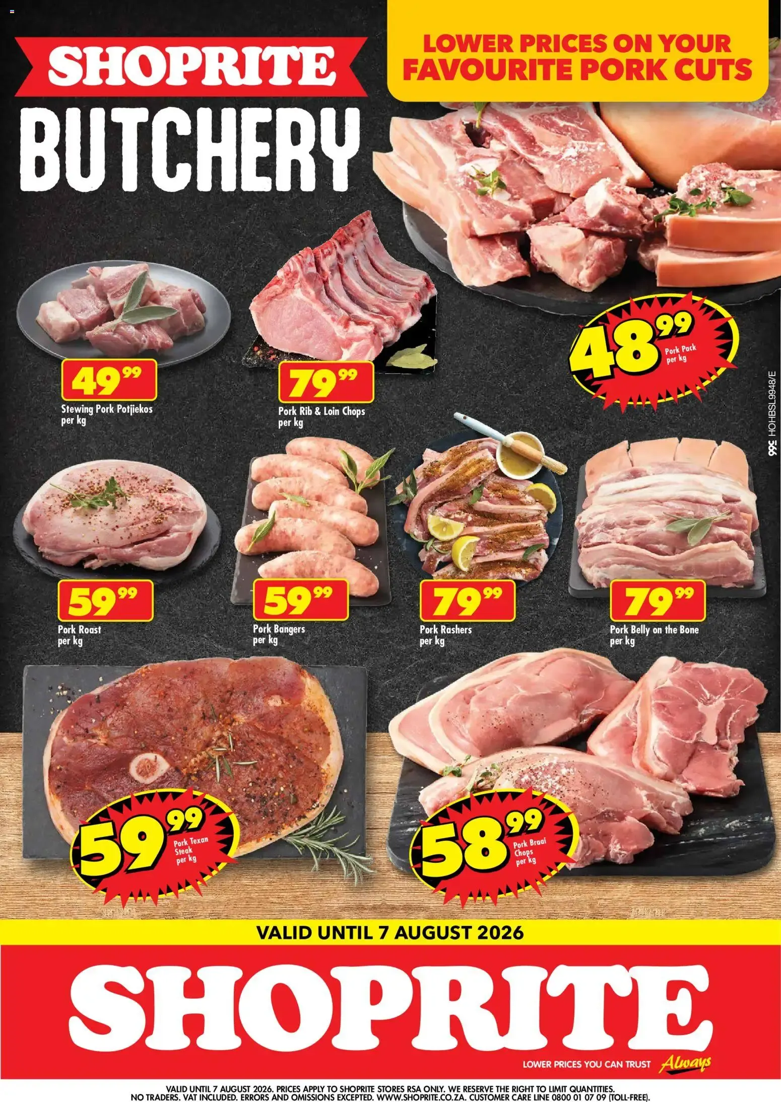 Shoprite - Low Price Butchery Pork Cuts (31/07/2026 - 07/08/2026) → Online Catalogue from 31 July to 7 August 2026 - Catalogue Page 1