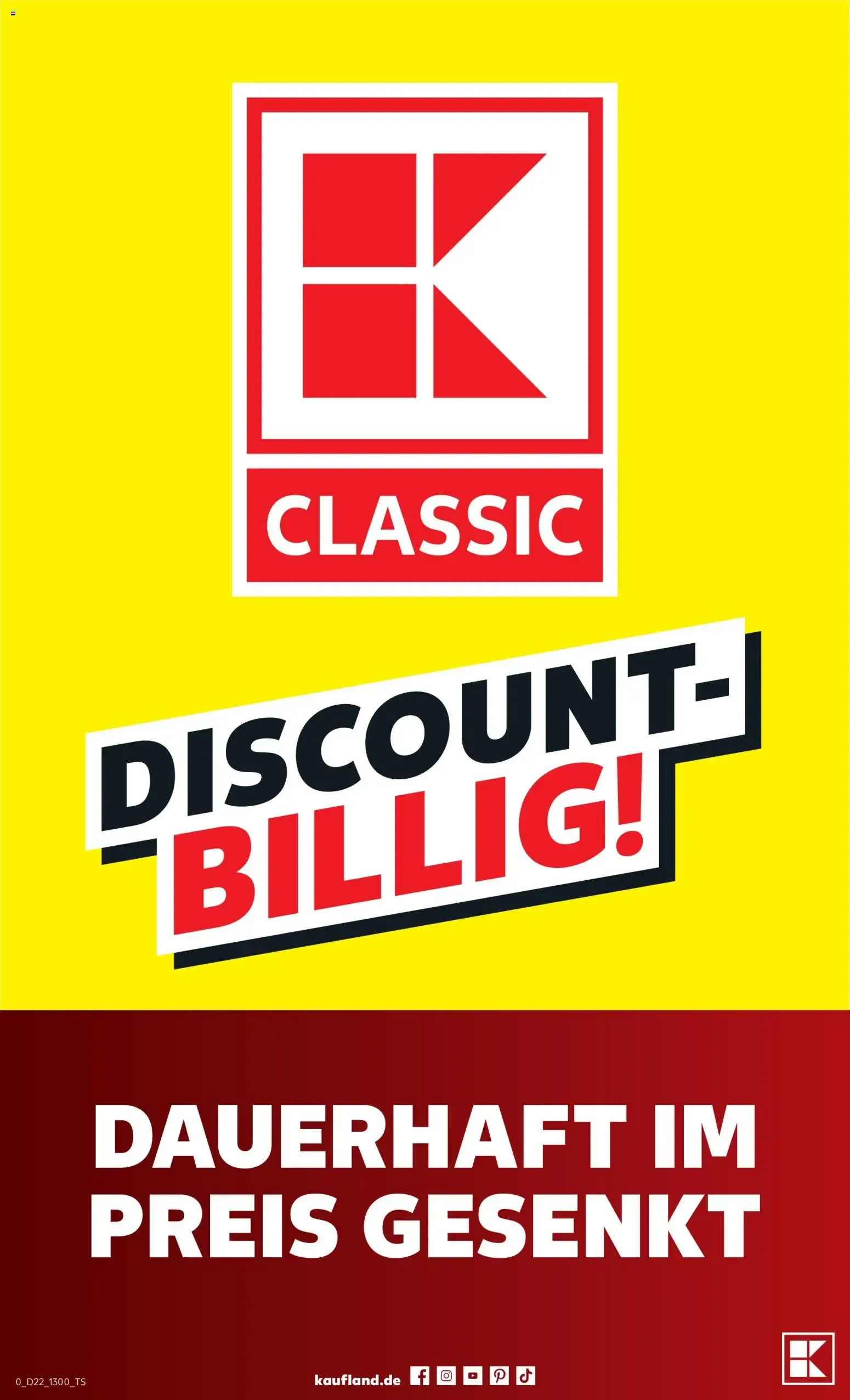 Kaufland Classic: Discount-Billig! Dauerhaft im Preis gesenkt van 1 oktober tot 31 oktober 2026 - Folder pagina 1