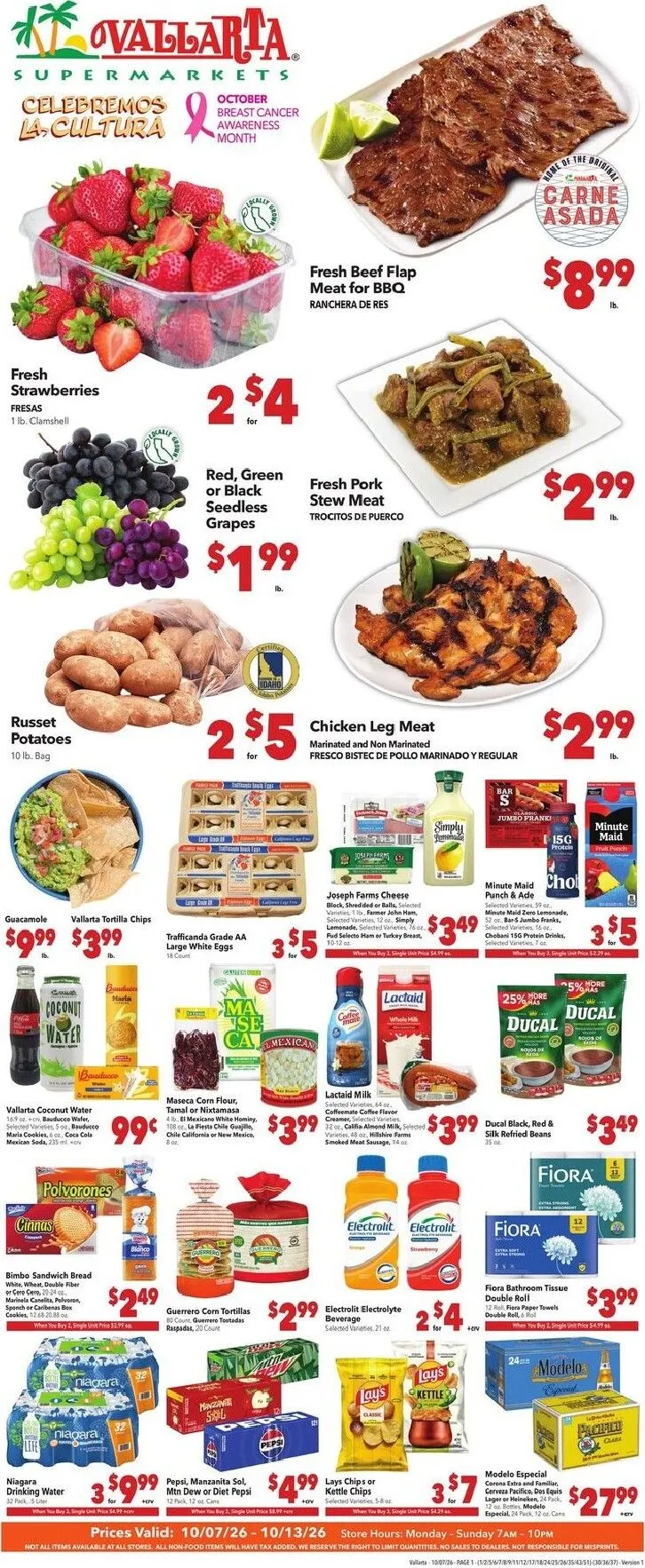 Current Vallarta leaflet valid from Wednesday 10/07/2026 to Tuesday 10/13/2026