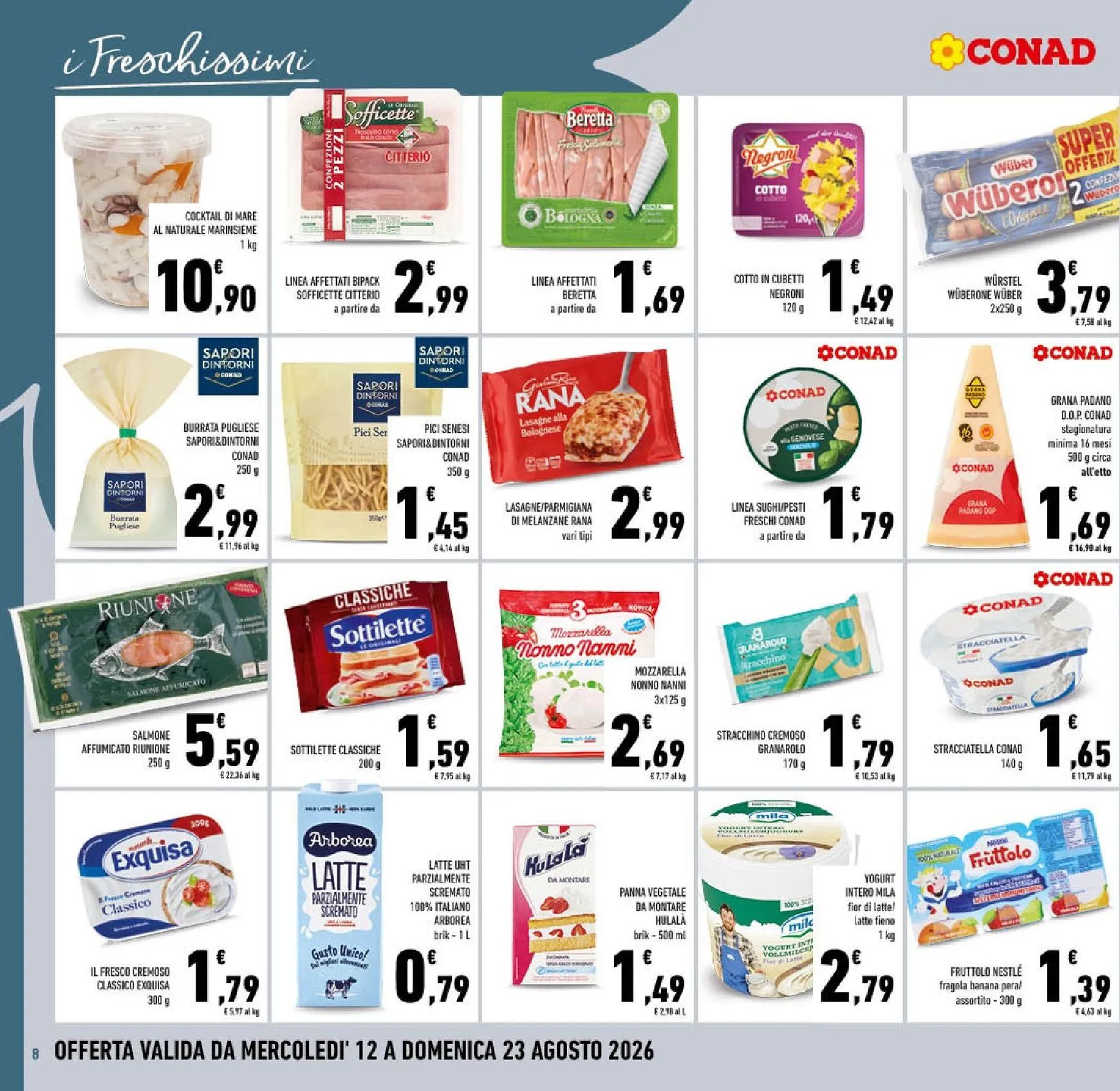 Volantino attuale di Conad valido dal mercoledì 12/08/2026 al domenica 23/08/2026 da 12 agosto a 23 agosto di 2026 - Pagina del volantino 8