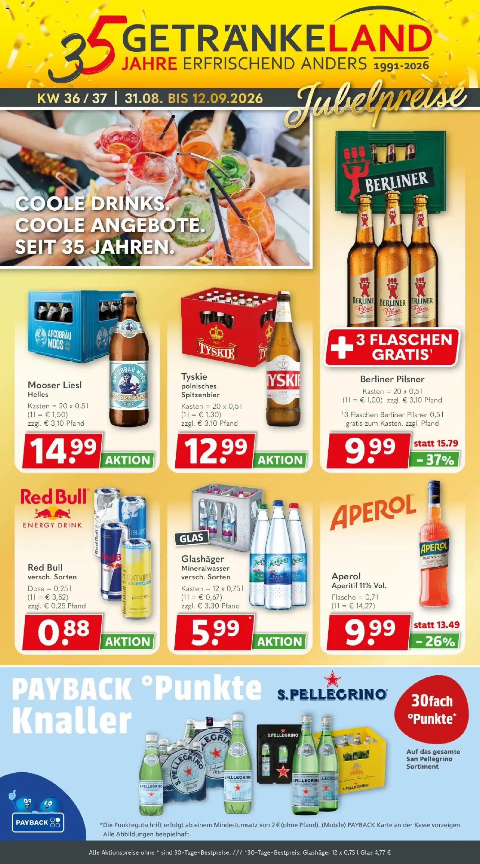 Getränkeland Prospekt (ab 31.08.2026) zum Blättern von 31. August bis 12. September 2026 - Prospekt seite 1