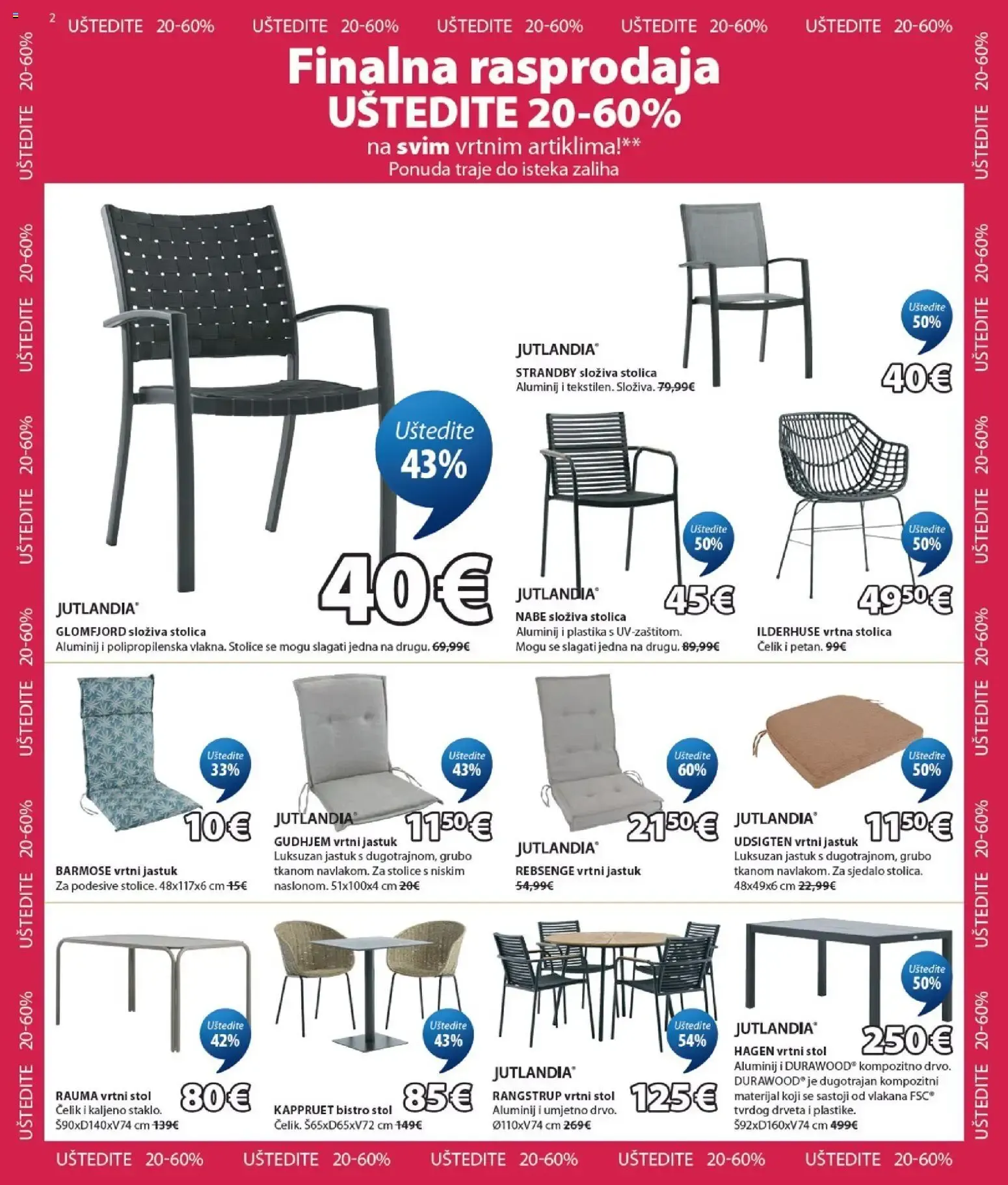 Katalog JYSK Finalna rasprodaja vrtnih artikala od 29. srpnja do 1. rujna 2026. - Pregled Stranica 2