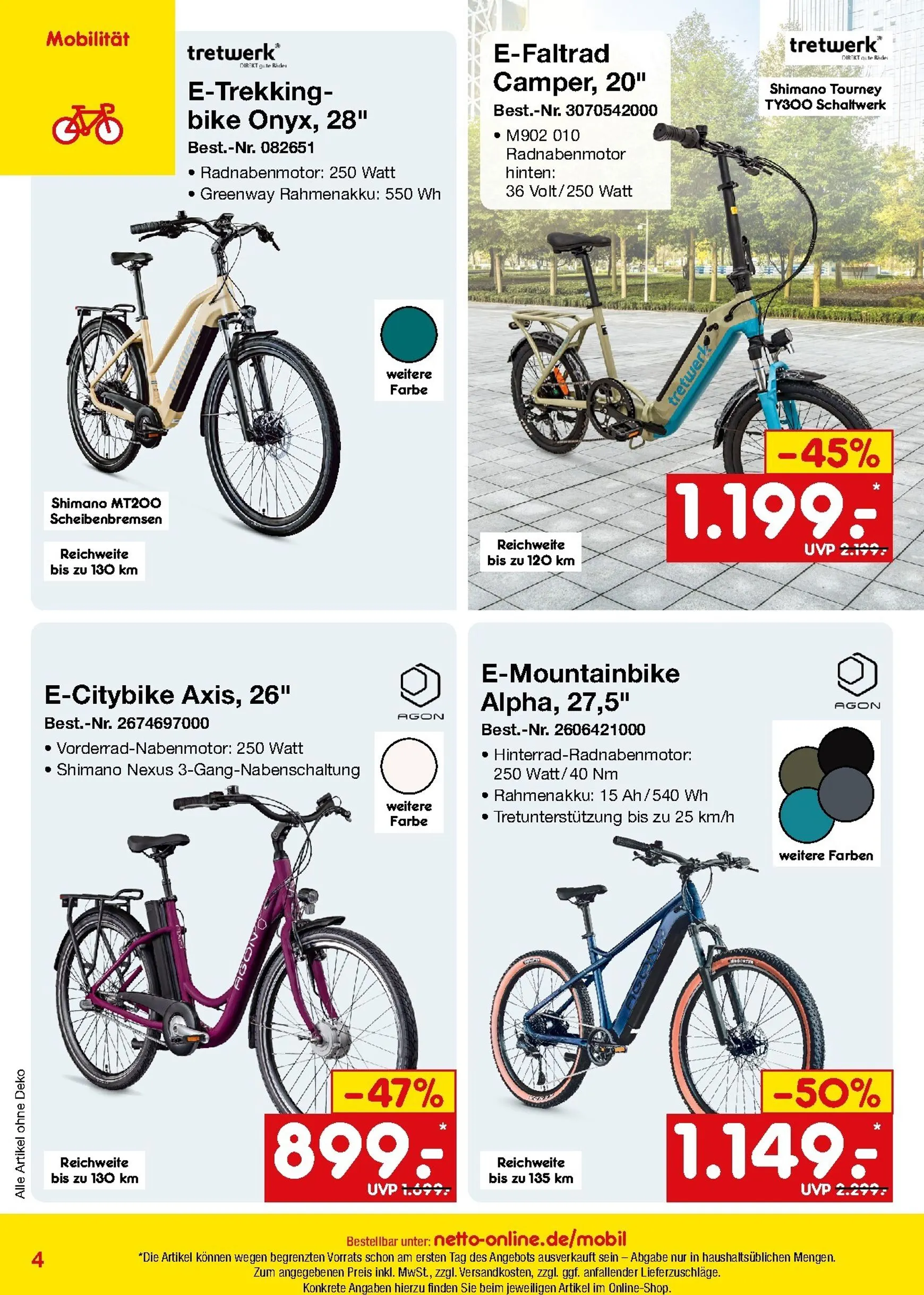 Netto Marken Discount - Online-Sonderangebote Mobilität Prospekt – von Samstag 01.08.2026 bis Montag 31.08.2026 von 1. August bis 31. August 2026 - Prospekt seite 4