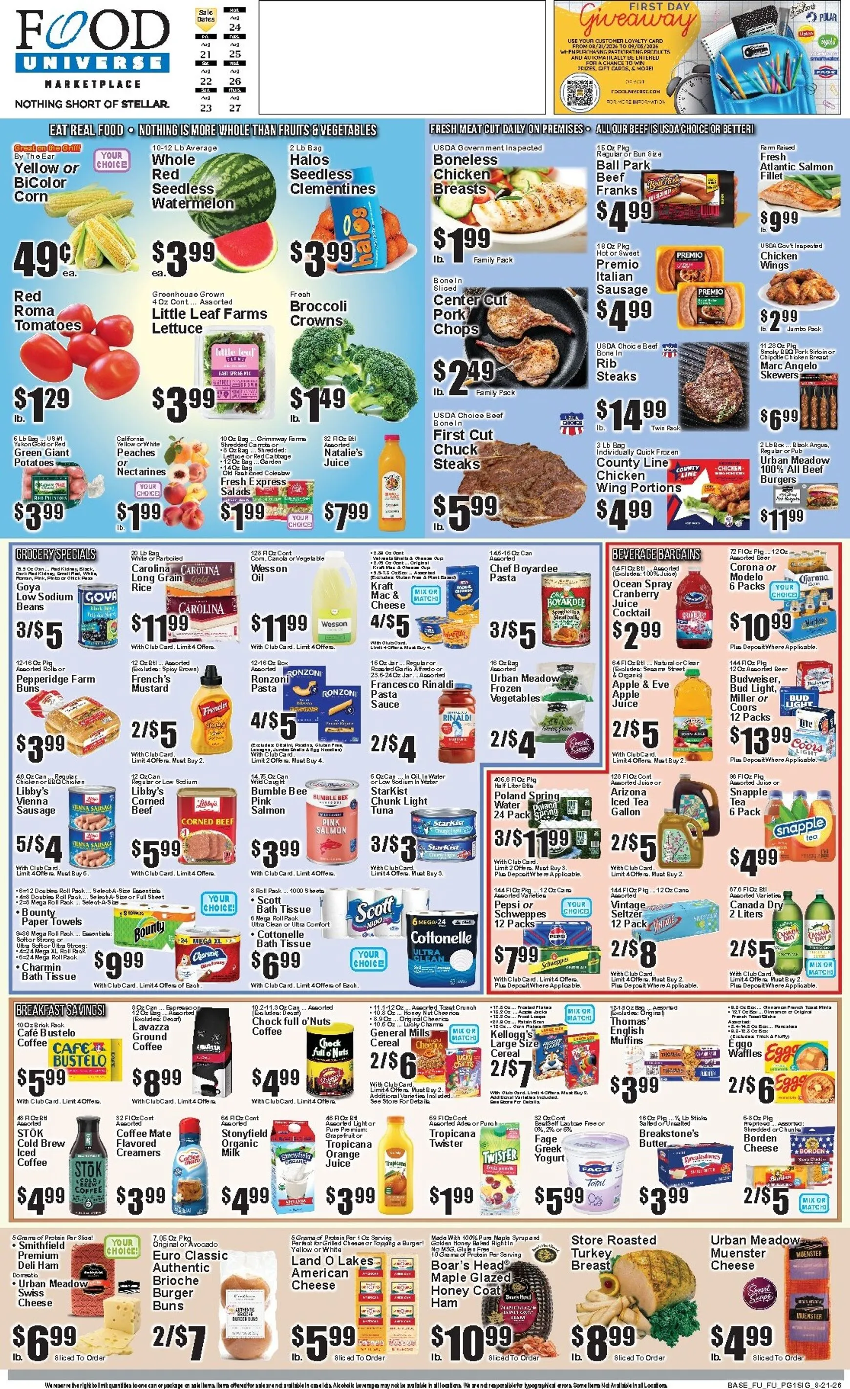 Current Food Universe leaflet valid from Friday 08/21/2026 to Thursday 08/27/2026