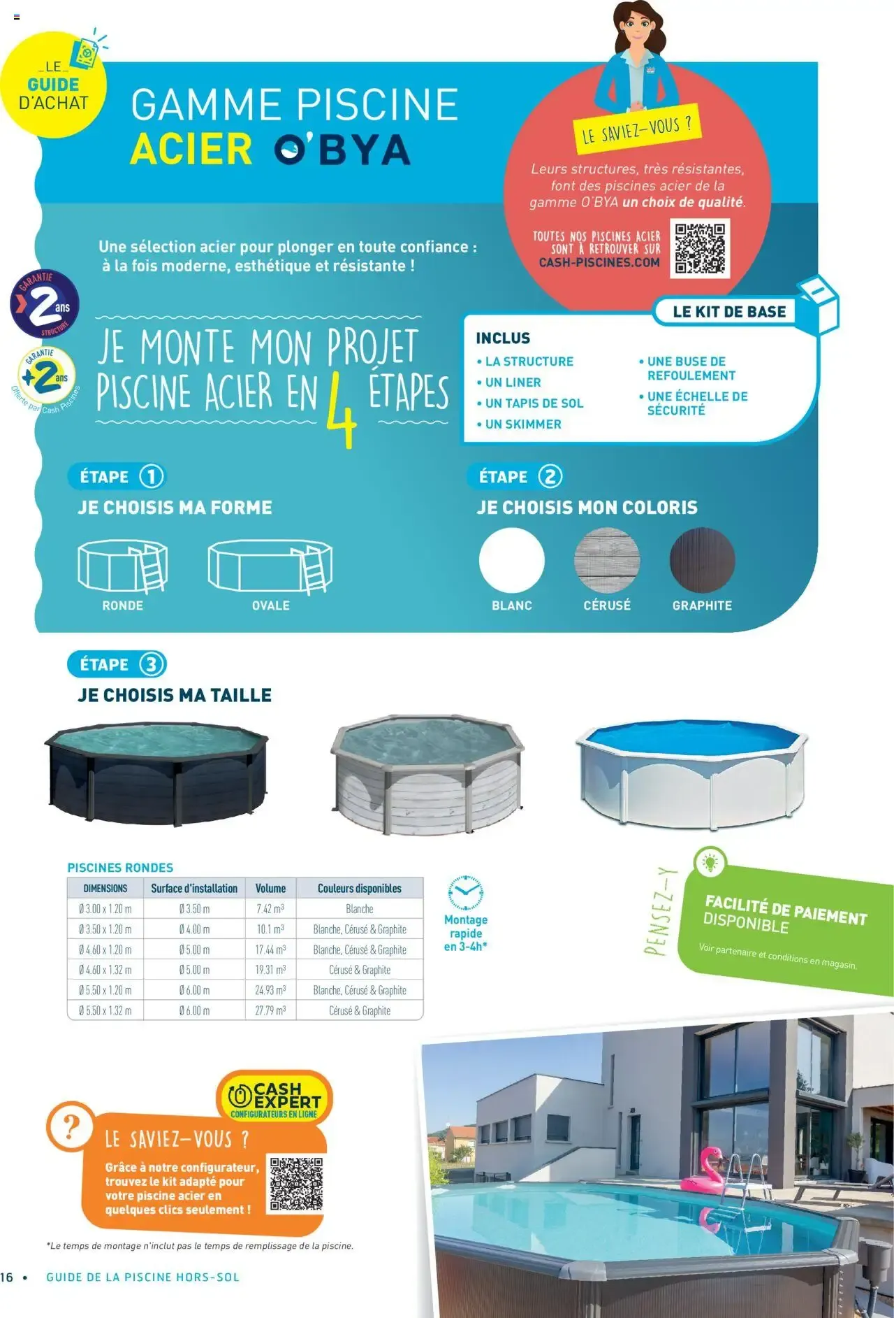 Cash Piscines Guide piscines hors-sol à partir du 01/03/2024 - promo en ligne du 1 mars au 30 septembre 2026 - Catalogue page 16