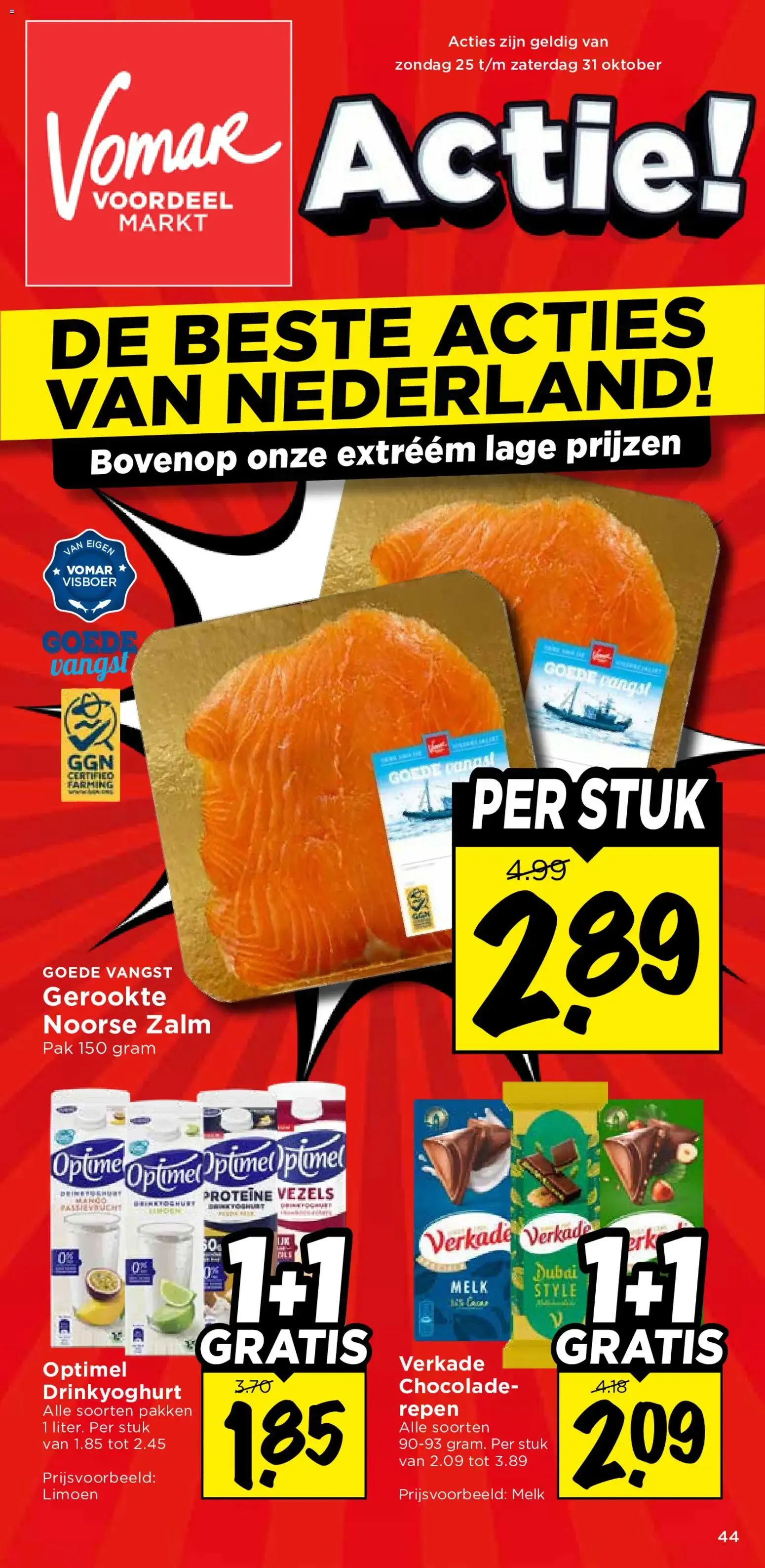 Vomar Actie! De Beste Acties van Nederland! van 25 oktober tot 31 oktober 2026 - Folder pagina 1