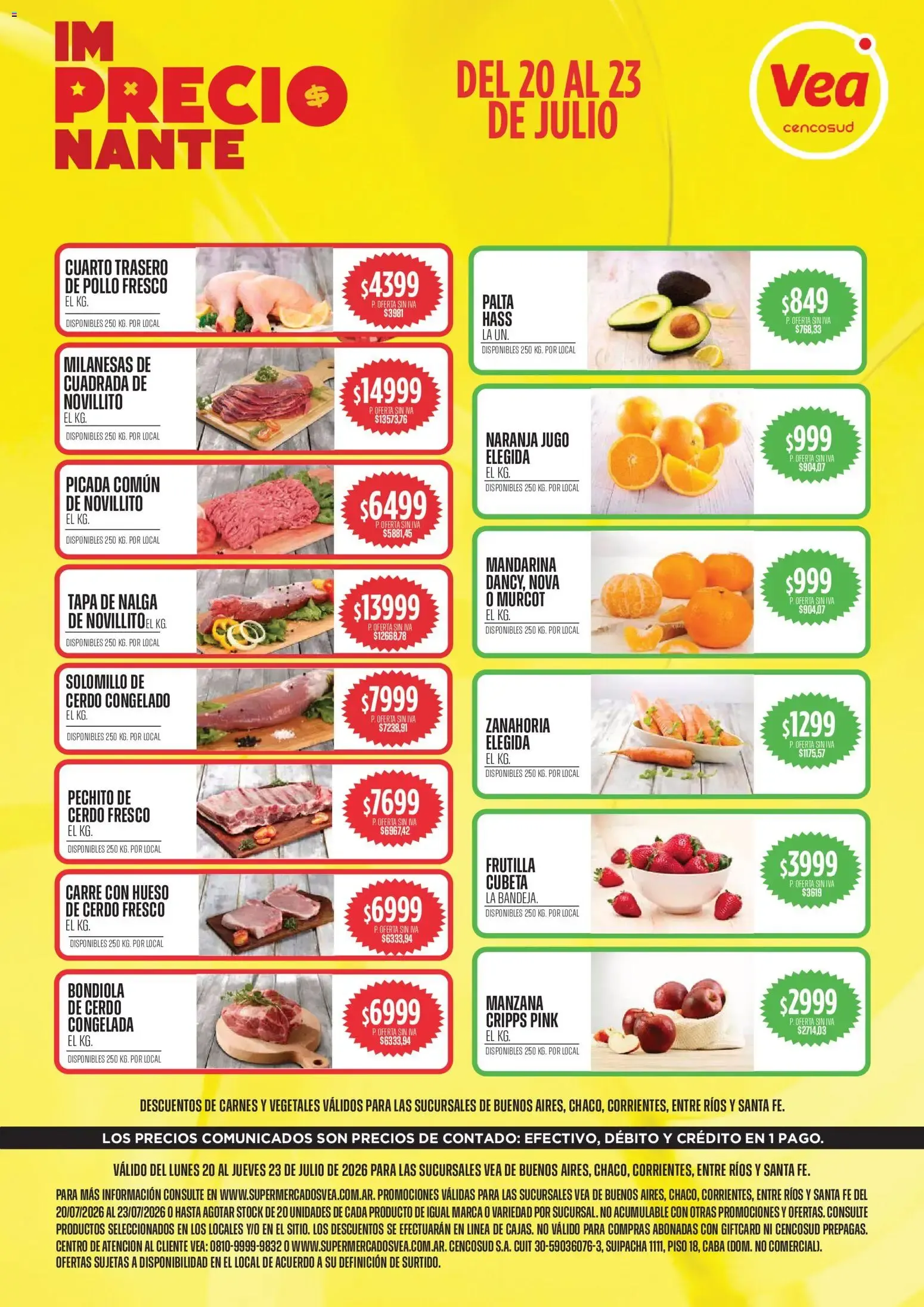 Ofertas de Vea - Volante Semanal | BA y Nea del 20/07/2026 - 23/07/2026 20 de julio al 23 de julio 2026 - Página 1 del catálogo