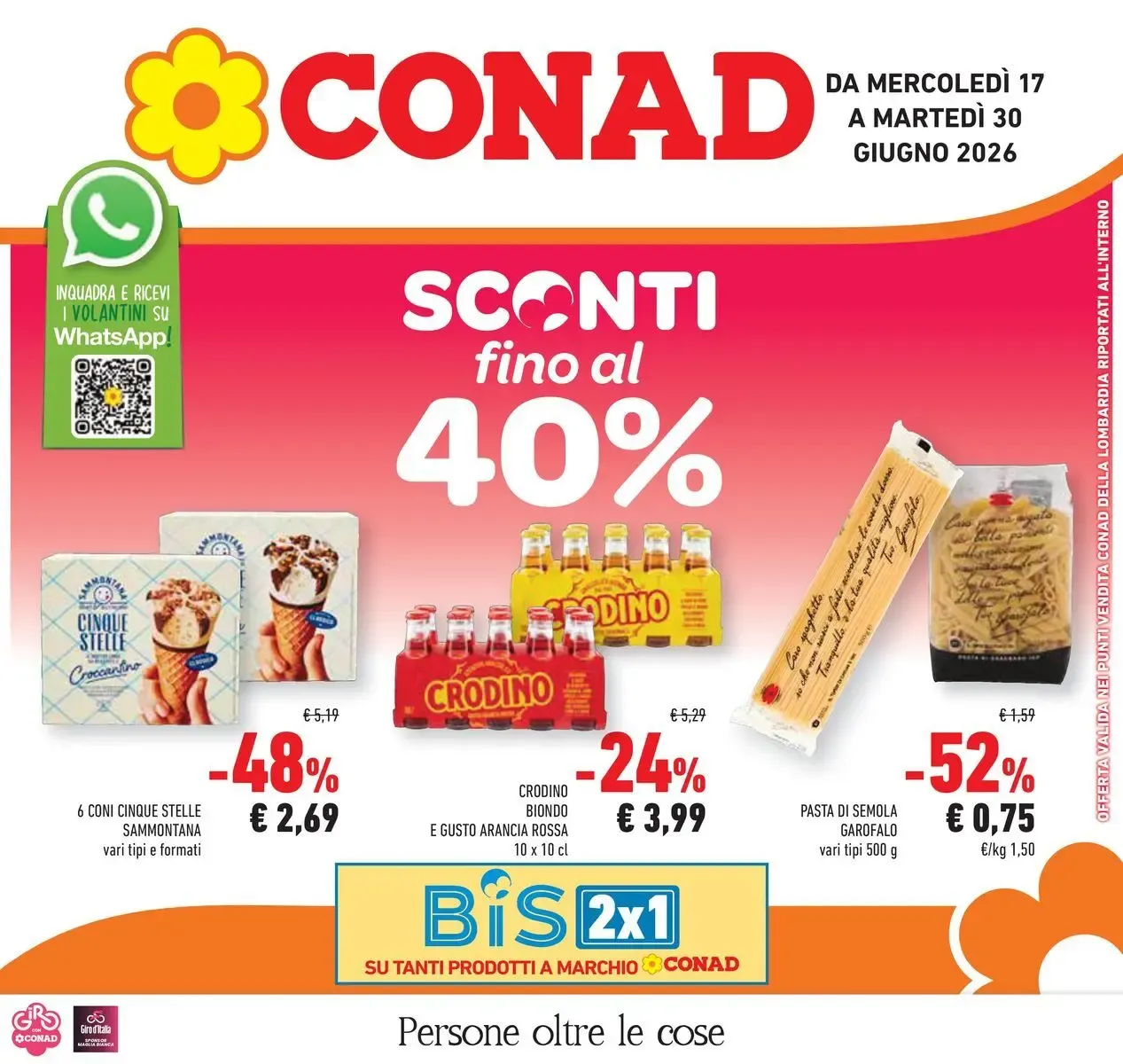 Conad: Sconti fino al 40% da 17 giugno a 30 giugno di 2026 - Pagina del volantino 1