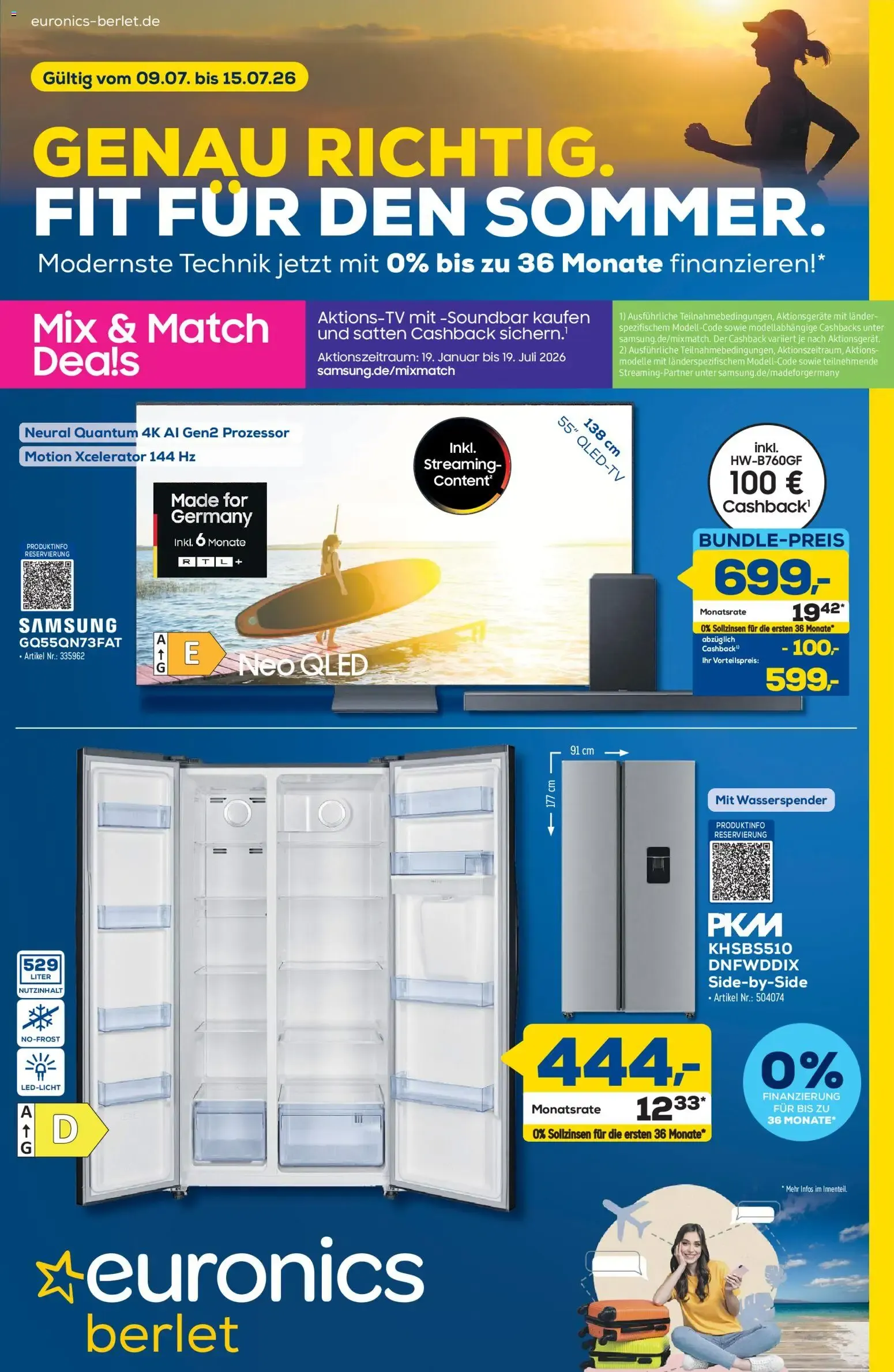 Euronics Berlet: Genau Richtig. Fit für den Sommer. von 9. Juli bis 15. Juli 2026 - Prospekt seite 1