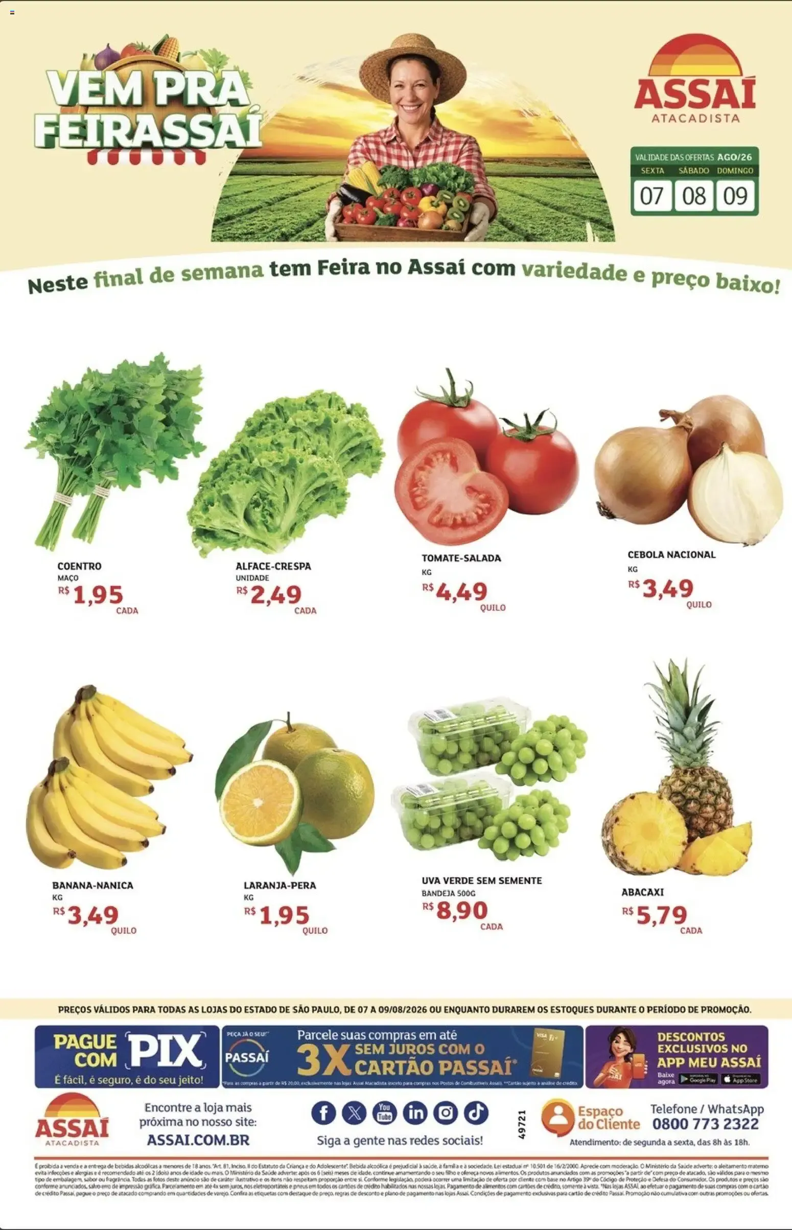 Encarte de Assaí Atacadista ofertas - SP de 07/08/2026 | Promoções Online 7 de agosto até 9 de agosto 2026 - Pagina 1