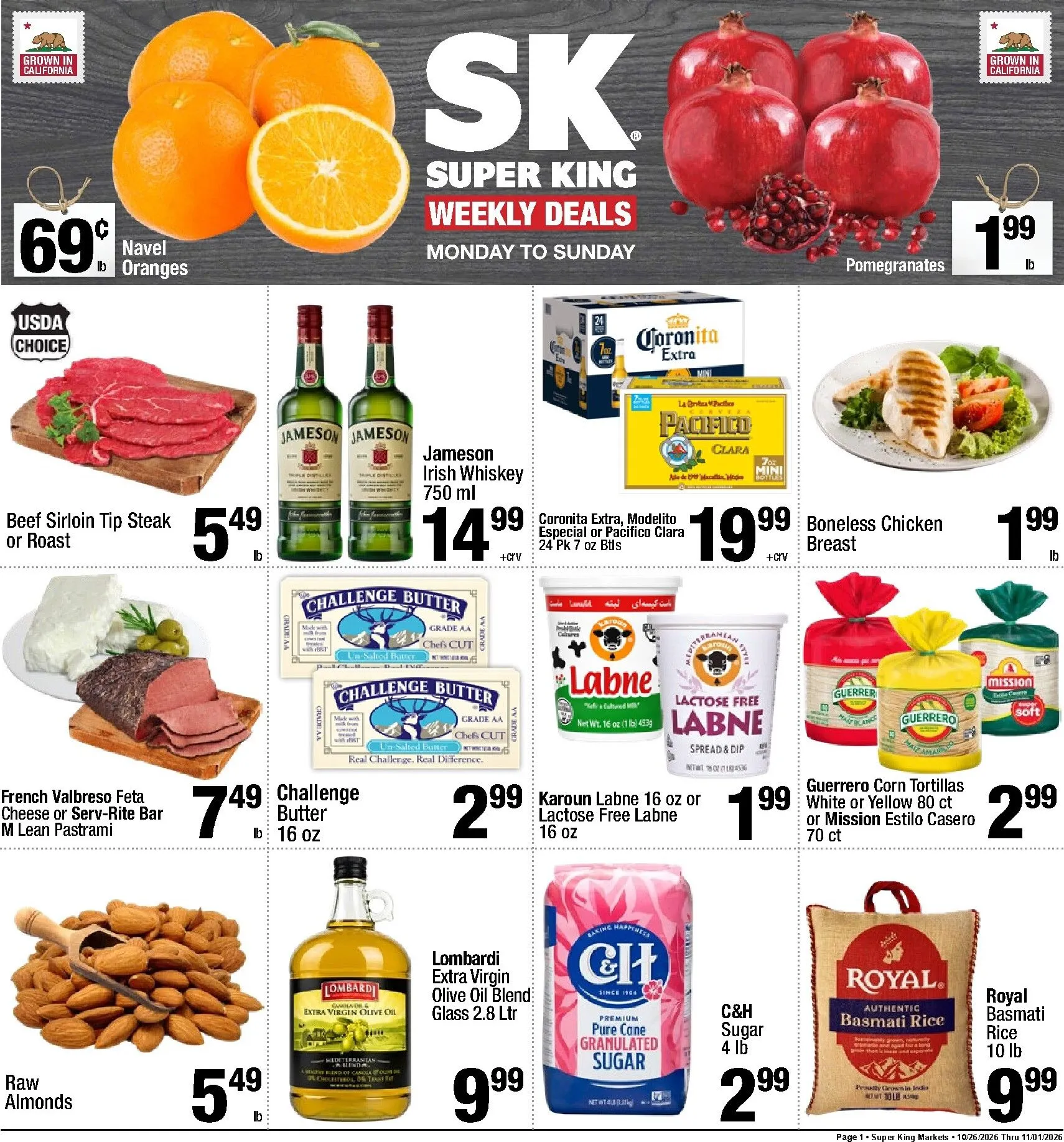 Current Super King leaflet valid from Monday 10/26/2026 to Sunday 11/01/2026