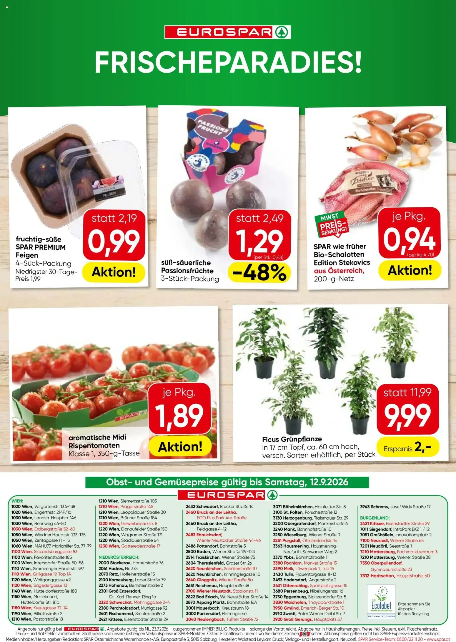 Eurospar Flugblatt von 10.09.2026 - Aktuelle Angebote von 10. September bis 23. September 2026 - Flugblätt seite  16