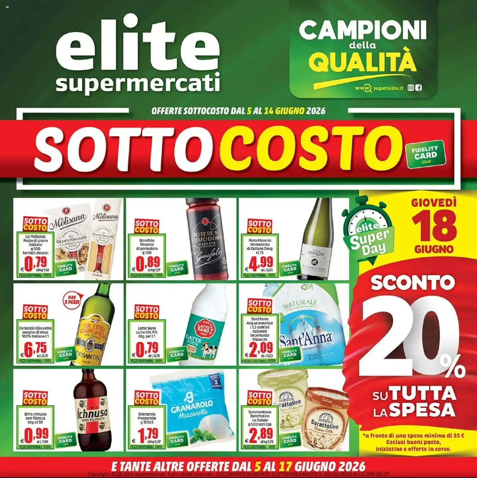 Nuovo Elite Supermercati volantino dal 05/06/2026 > offerte anteprima 🛍️ da 5 giugno a 17 giugno di 2026 - Pagina del volantino 1