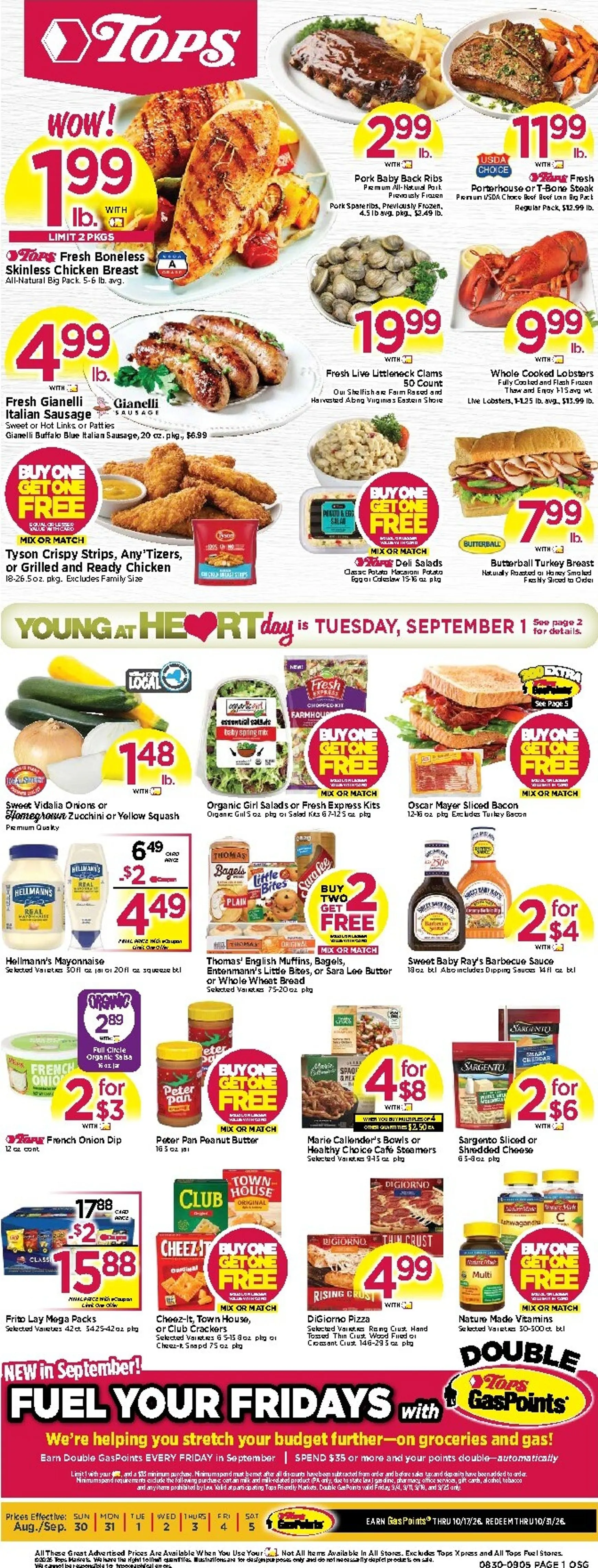 Weekly ad Current Tops Markets leaflet valid from Sunday 08/30/2026 to Saturday 09/05/2026 from August 30 to September 5 2026 - Page 3
