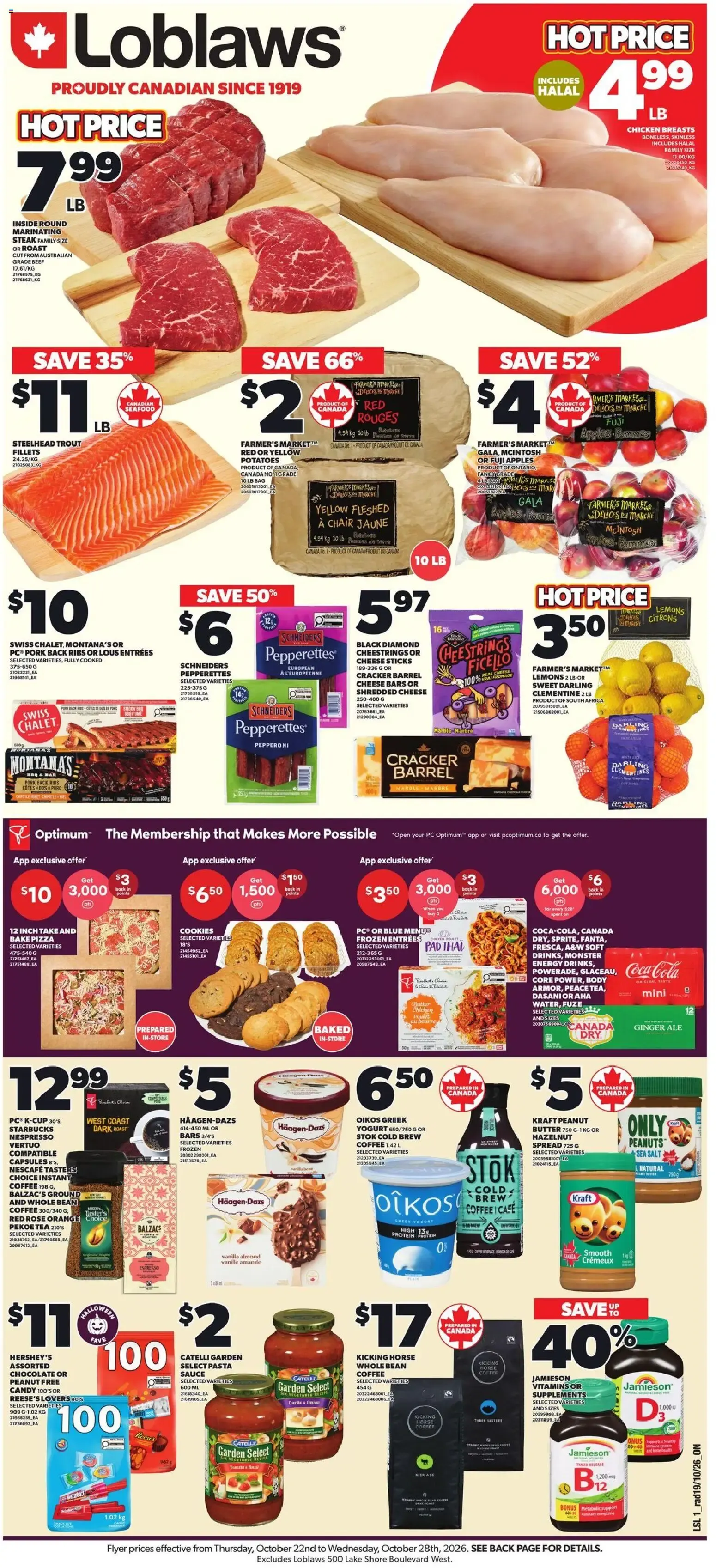 Loblaws weekly flyer / circulaire from Oct 22, 2026 > weekly specials & deals from October 22 to October 28 2026 - flyer page 1