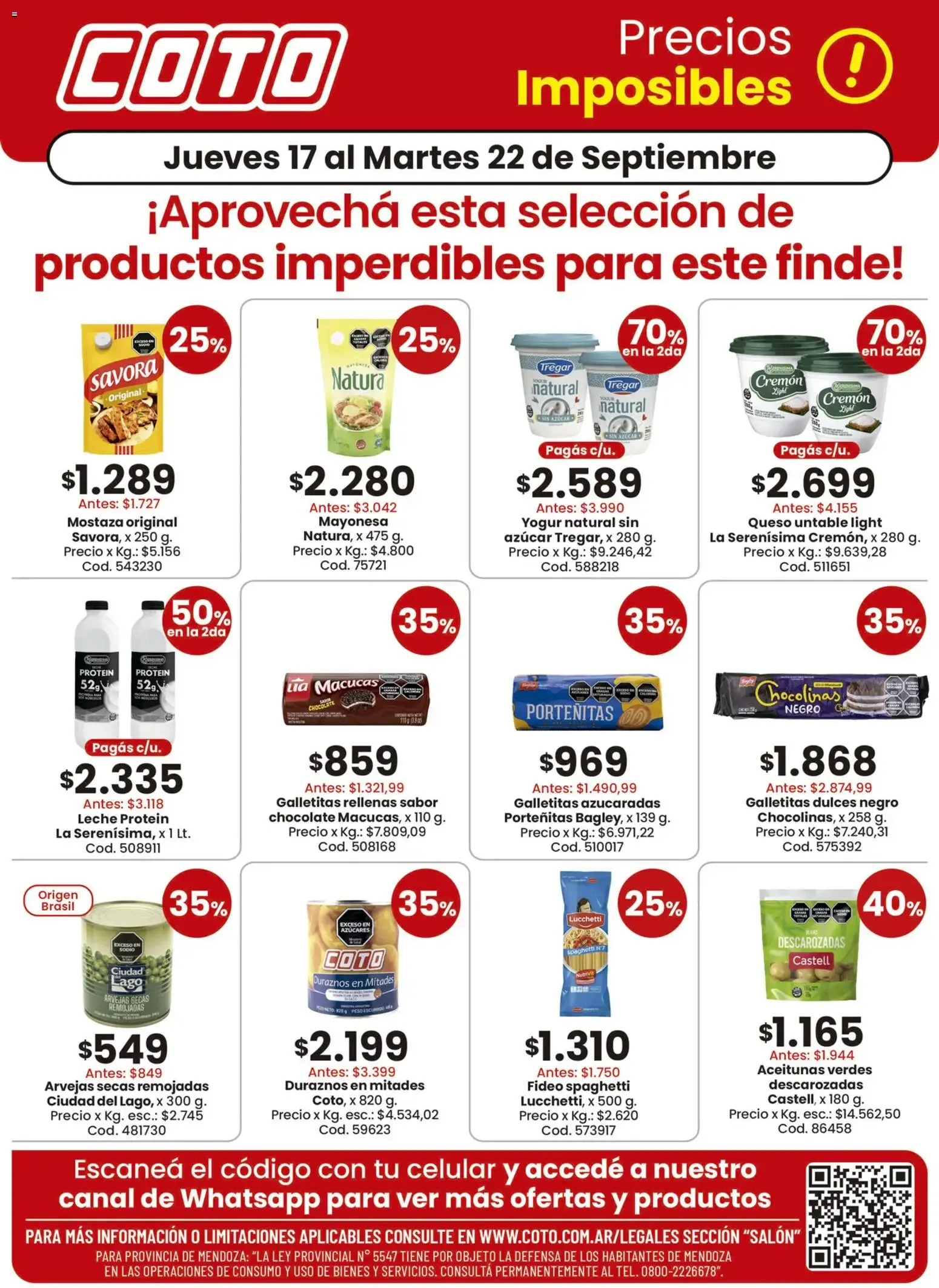 Ofertas de Coto - Precios Imposibles 17 de septiembre al 22 de septiembre 2026 - Página 1 del catálogo