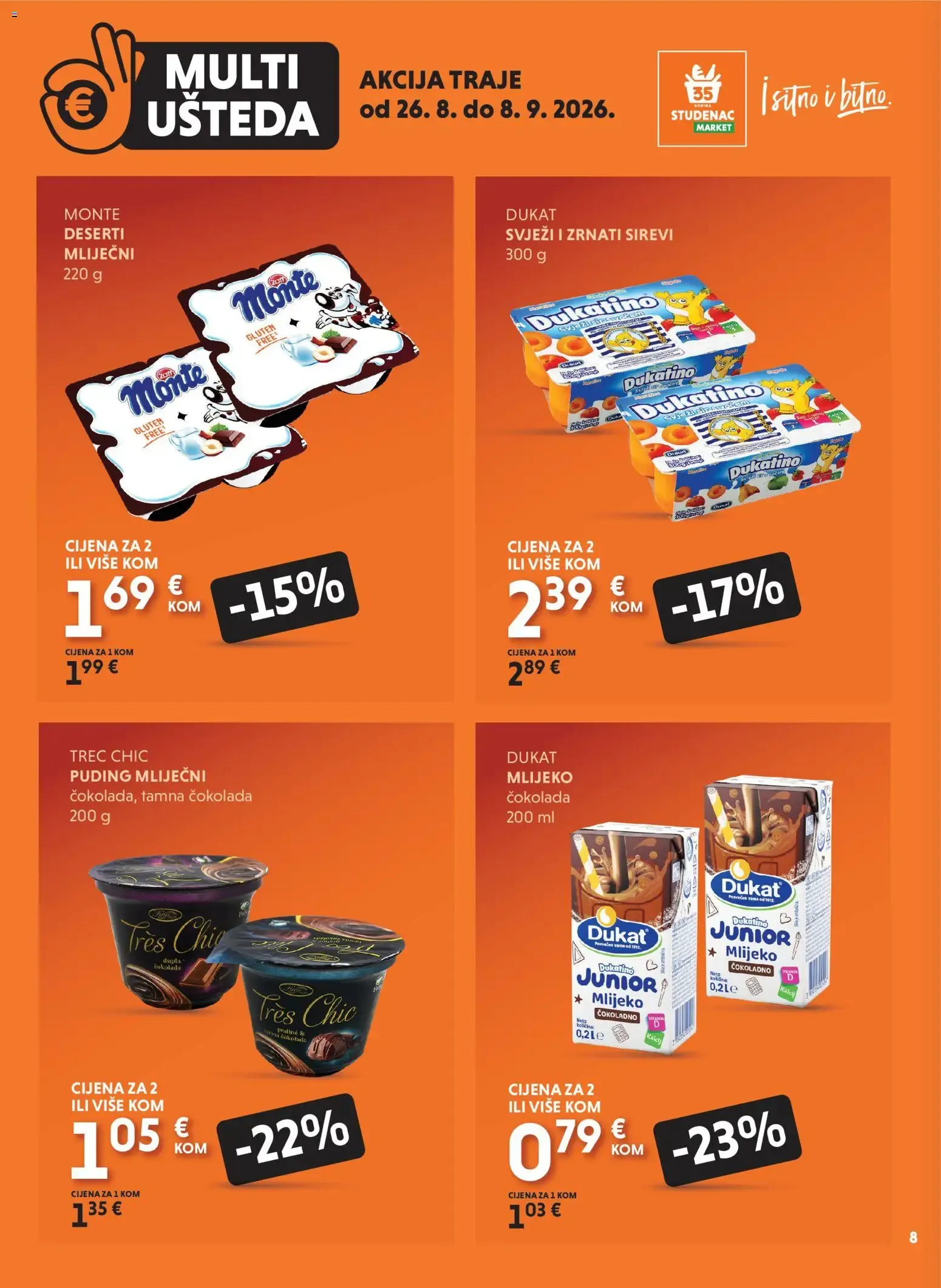 Katalog Studenac Multi Ušteda novi od 26.08.2026 na listanje > letak digitalni od 26. kolovoza do 8. rujna 2026. - Pregled Stranica 8