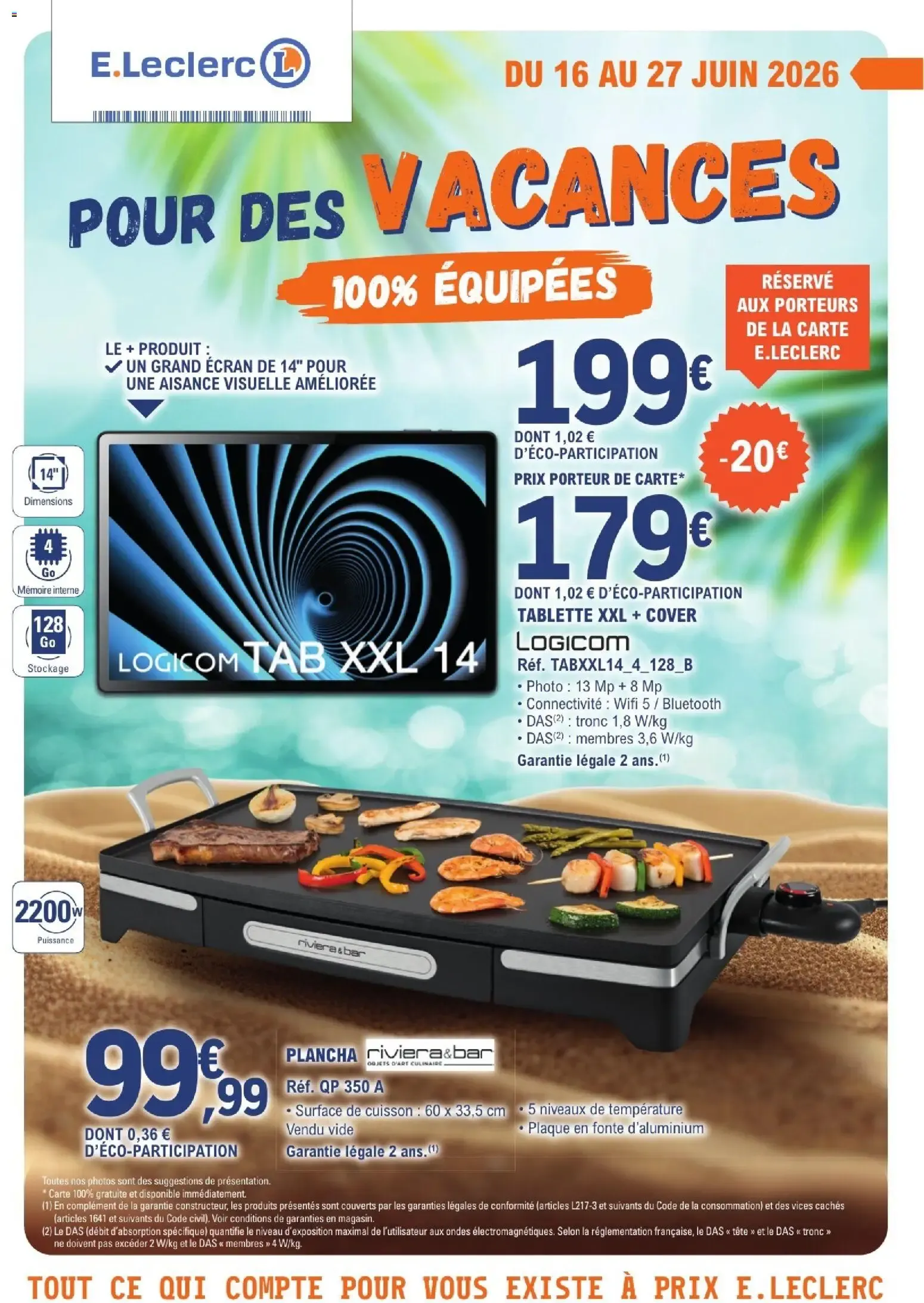 POUR DES VACANCES 100% ÉQUIPÉES du 16 juin au 27 juin 2026 - Catalogue page 1