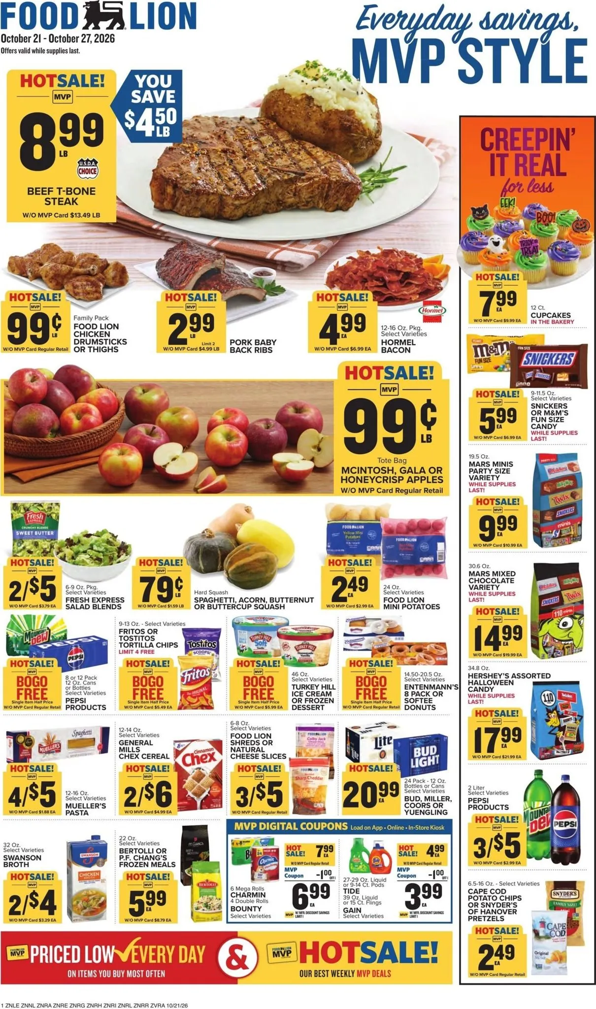 Weekly promotion Current Food Lion leaflet valid from Wednesday 10/21/2026 to Tuesday 10/27/2026 spanning from October 21 to October 27 2026 - Page 1 for Catalogue 365
