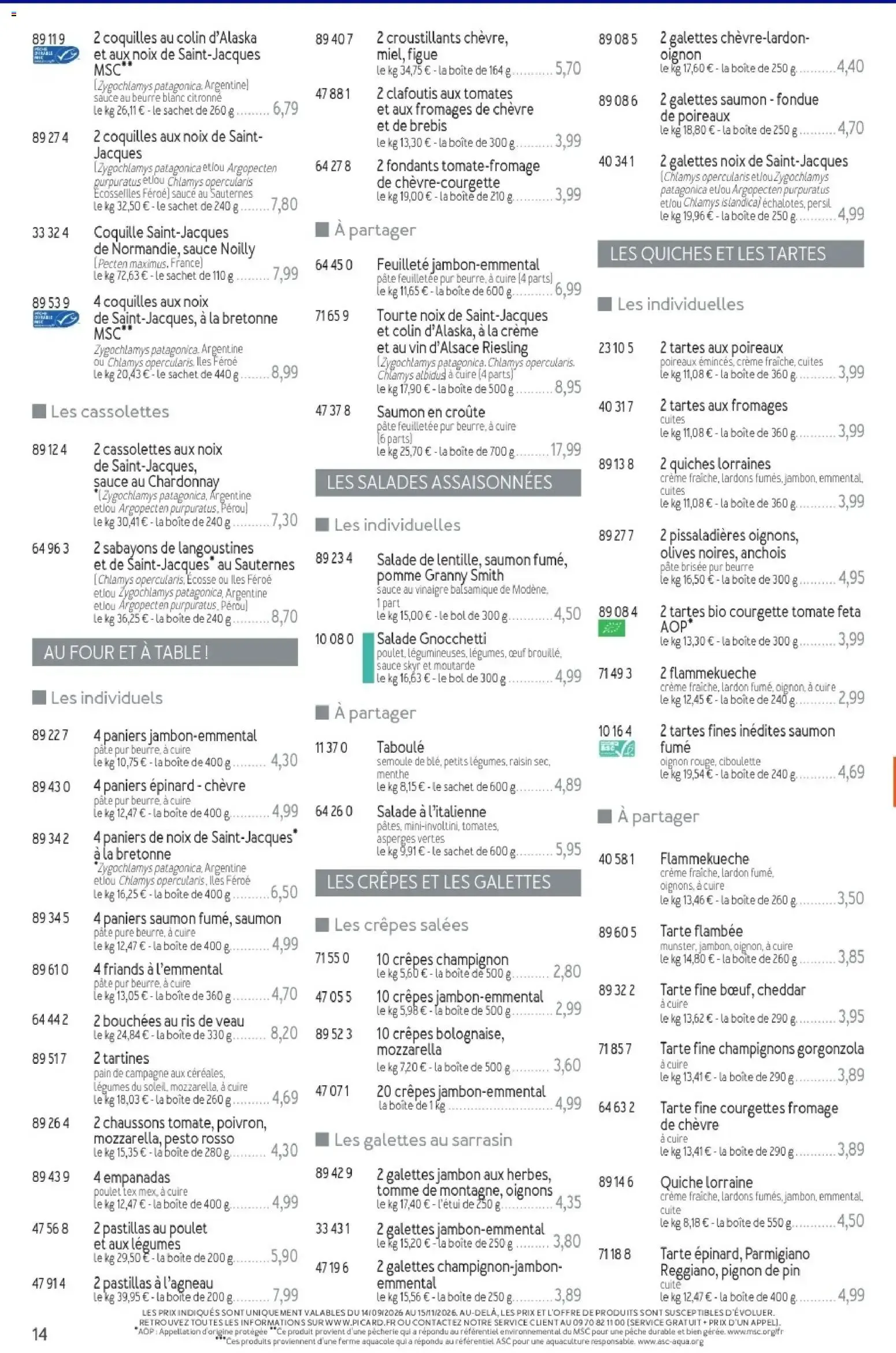 Picard - Catalogue Trimestriel à partir du 14/09/2026 - promo en ligne du 14 septembre au 15 novembre 2026 - Catalogue page 14