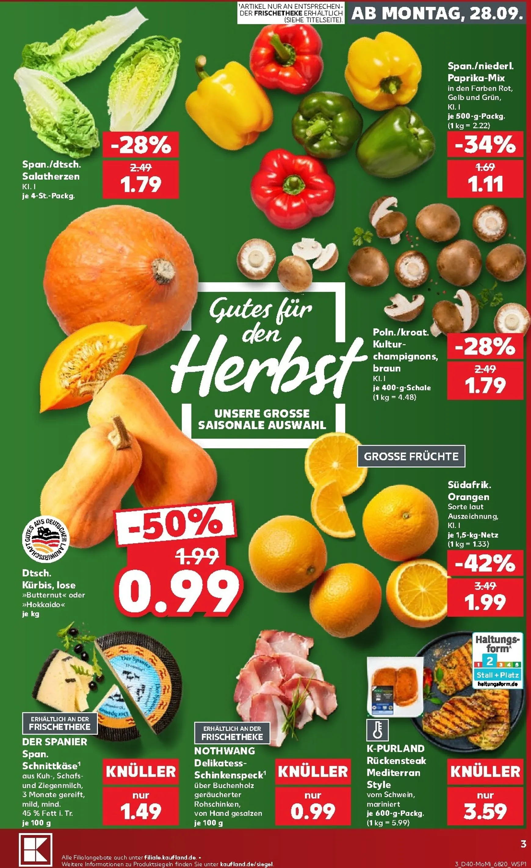Kaufland - Richtig Sparen Prospekt nächste Woche – von Montag 28.09.2026 bis Mittwoch 30.09.2026 von 28. September bis 30. September 2026 - Prospekt seite 3