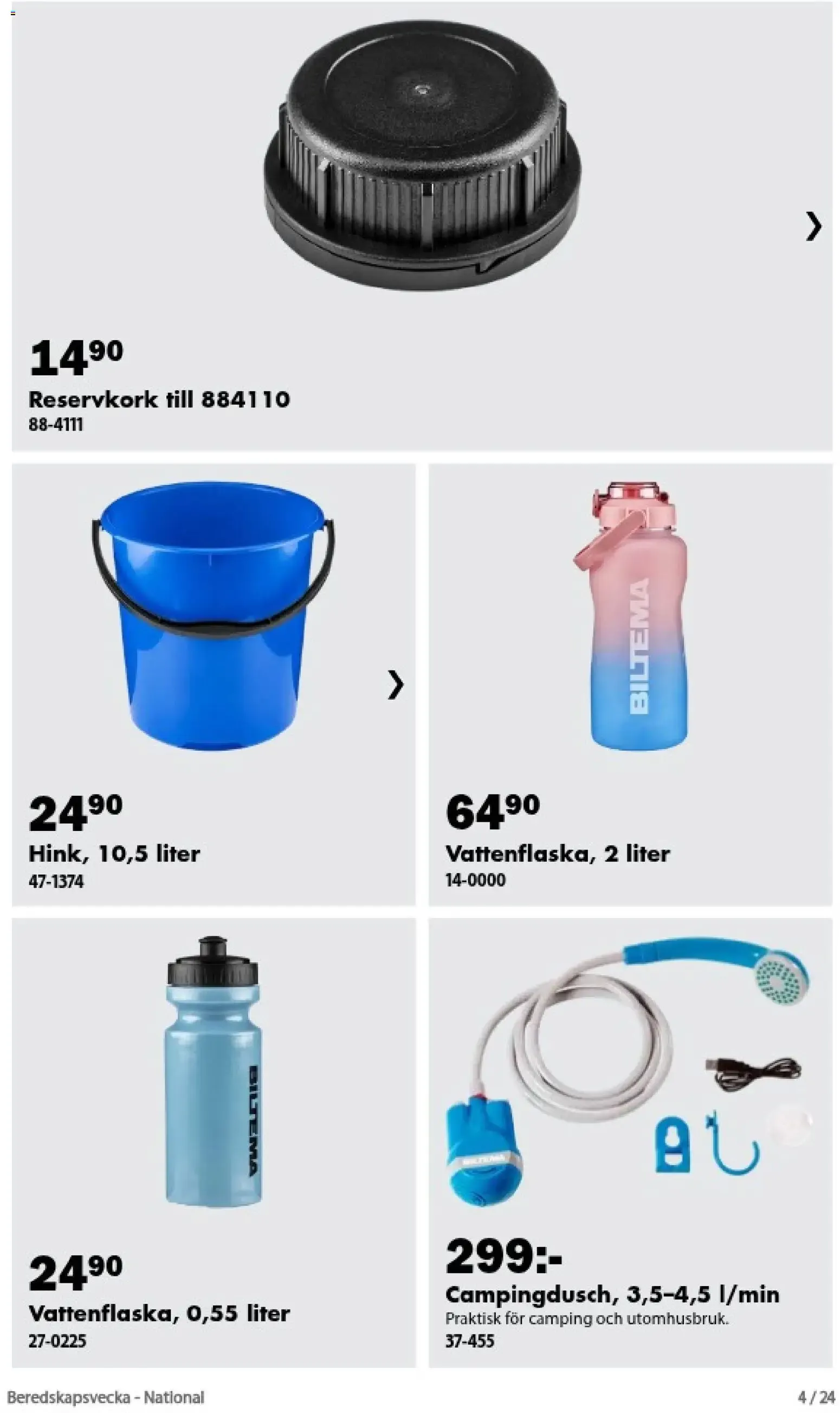 Biltema: Beredskapsvecka. Bli förberedd med våra krisprodukter. från 20 september till 15 oktober 2026 - Reklamblad sidor 4
