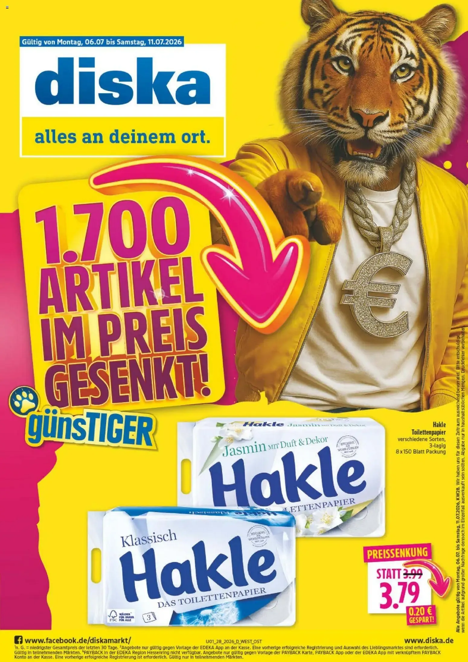 Diska – 1.700 artículos con precio reducido von 6. Juli bis 11. Juli 2026 - Prospekt seite 1