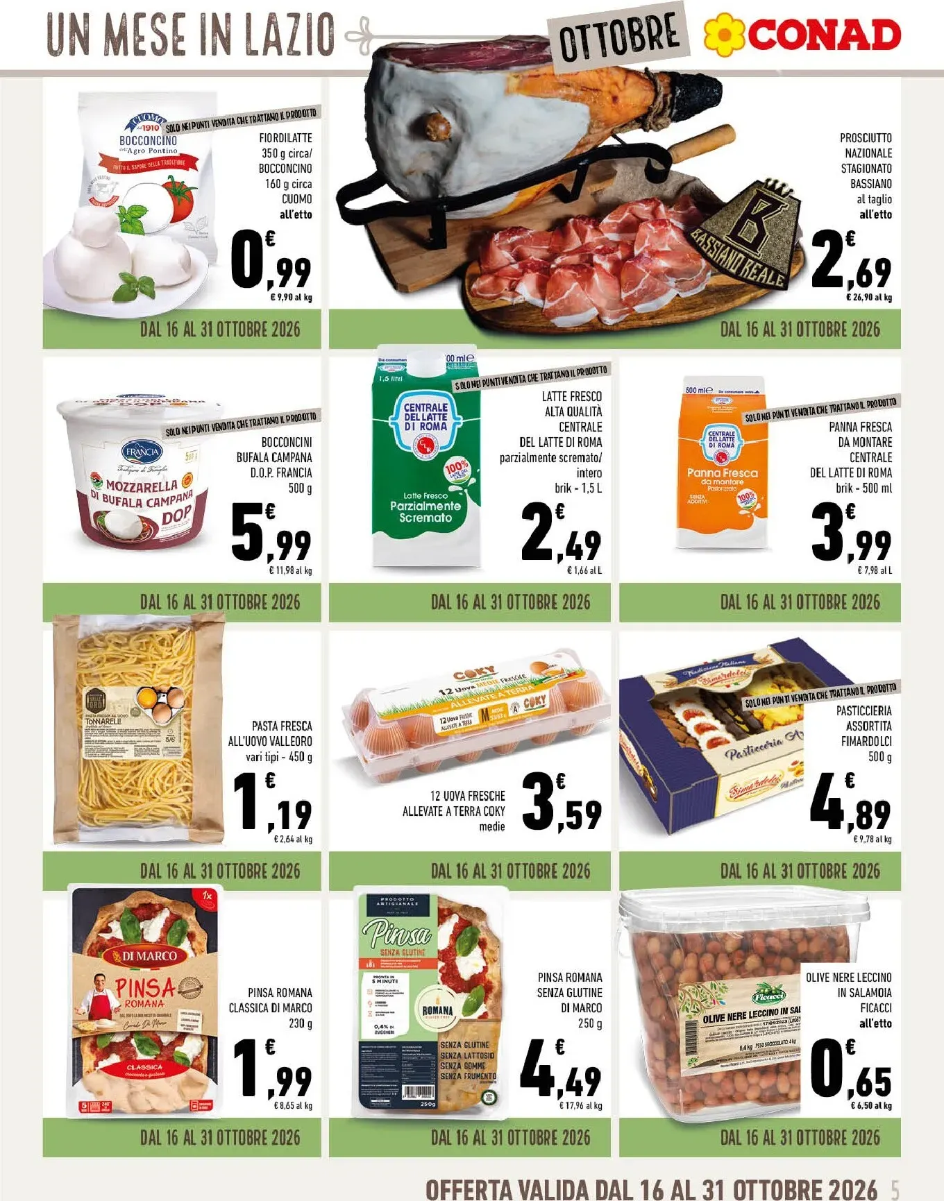 Gli Speciali Conad: Un Mese in Lazio a Tavola da 30 settembre a 31 ottobre di 2026 - Pagina del volantino 5