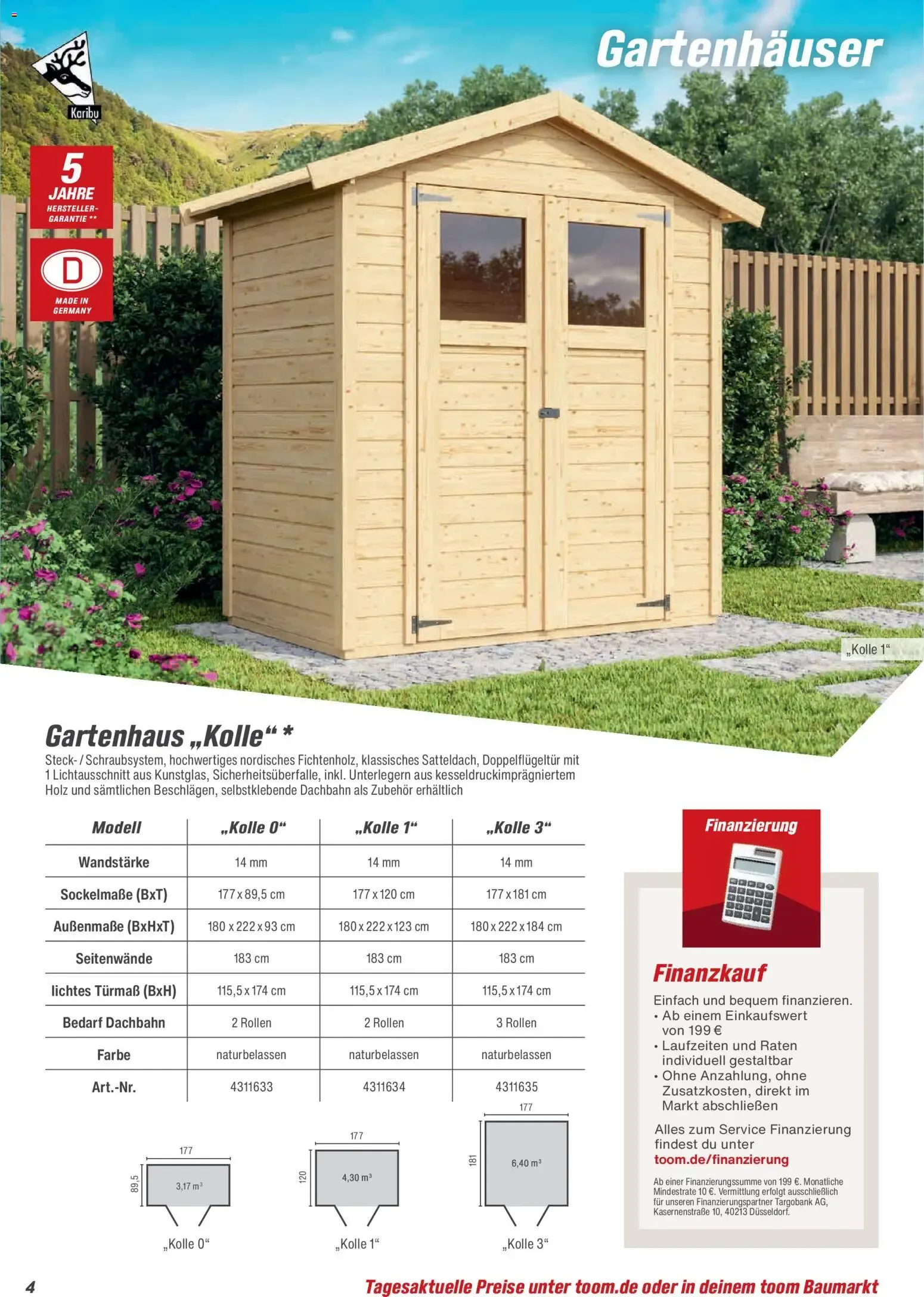 Toom Baumarkt Gartenhäuser & Carports 2026 (ab 20.02.2026) zum Blättern von 20. Februar bis 30. Juni 2026 - Prospekt seite 4