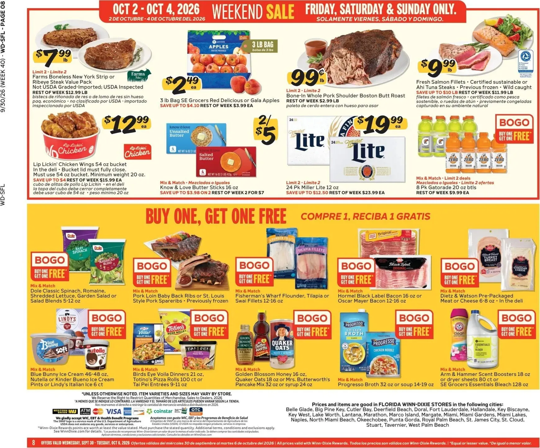Weekly ad Current Winn-Dixie leaflet valid from Wednesday 09/30/2026 to Tuesday 10/06/2026 from September 30 to October 6 2026 - Page 8