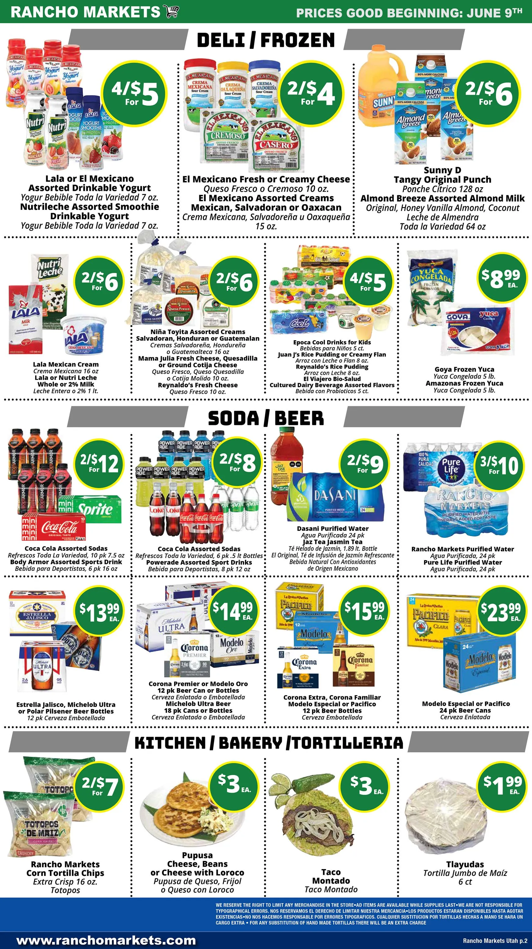 Weekly ad Current Rancho Markets leaflet valid from Tuesday 06/09/2026 to Monday 06/15/2026 from June 9 to June 15 2026 - Page 2