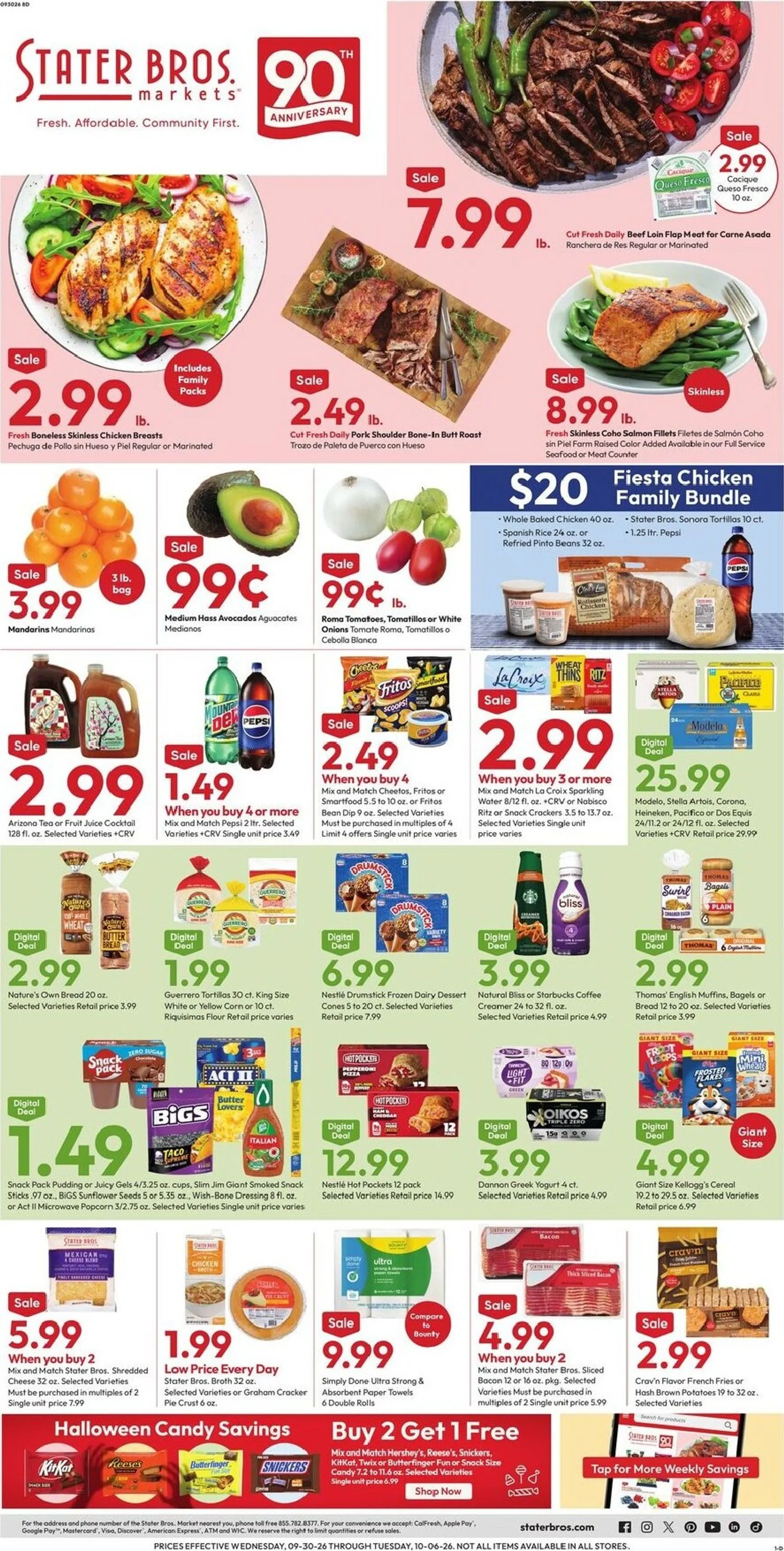Current Stater Bros. leaflet valid from Wednesday 09/30/2026 to Tuesday 10/06/2026