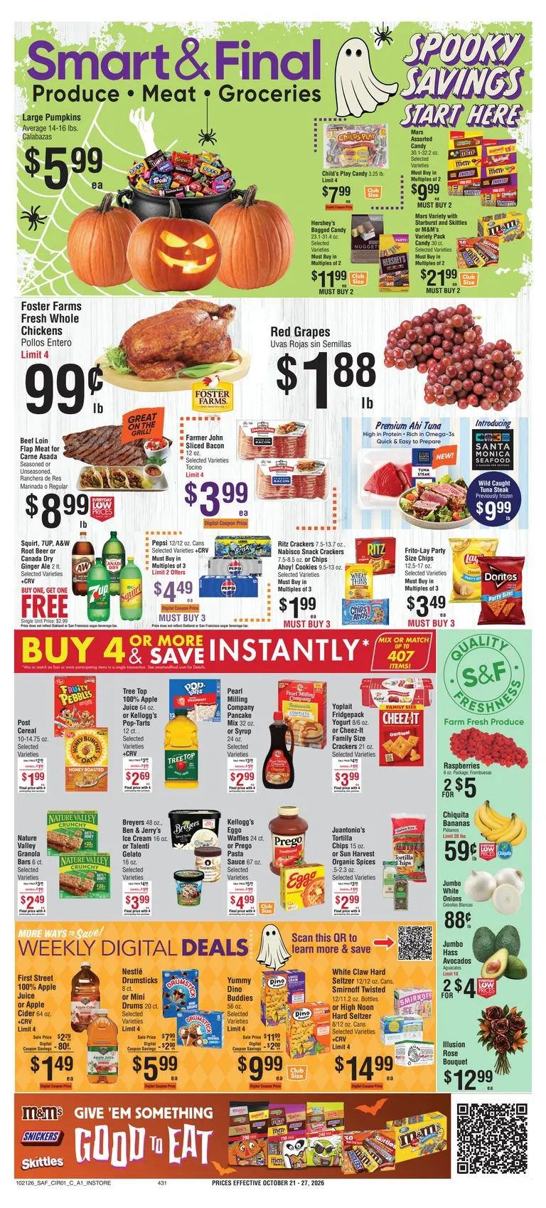 Weekly promotion Current Smart & Final leaflet valid from Wednesday 10/21/2026 to Tuesday 10/27/2026 spanning from October 21 to October 27 2026 - Page 1 for Catalogue 365