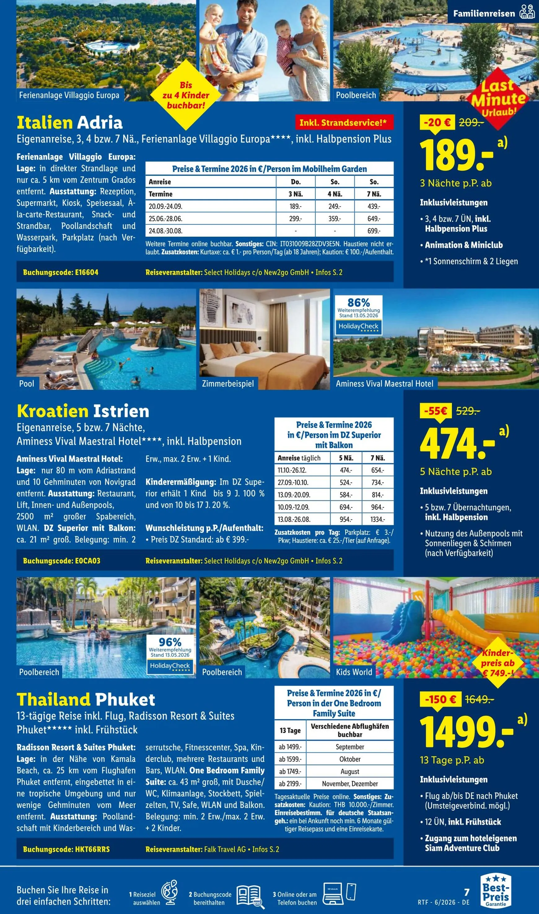 Lidl - Reise Highlights Prospekt – von Donnerstag 11.06.2026 bis Mittwoch 15.07.2026 von 13. Juni bis 15. Juli 2026 - Prospekt seite 7