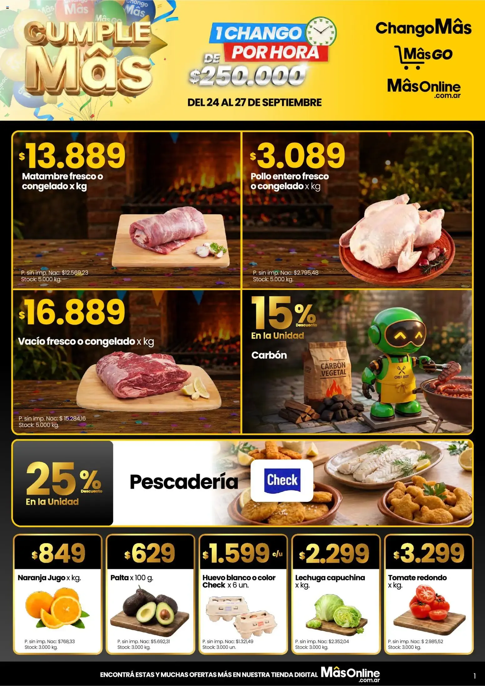 Ofertas de Changomas - CumpleMâs || del 24/09/2026 - 27/09/2026 || Catálogo 24 de septiembre al 27 de septiembre 2026 - Página 1 del catálogo