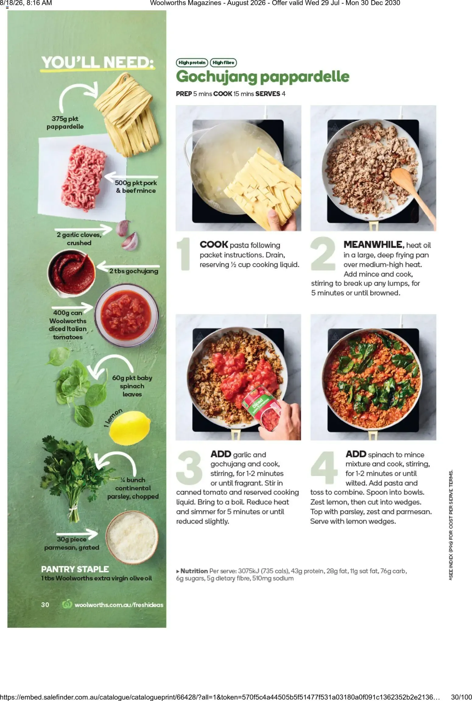 Woolworths Fresh Ideas - August 2026 - Catalogue valid from 29 July to 30 December 2030 - page 30