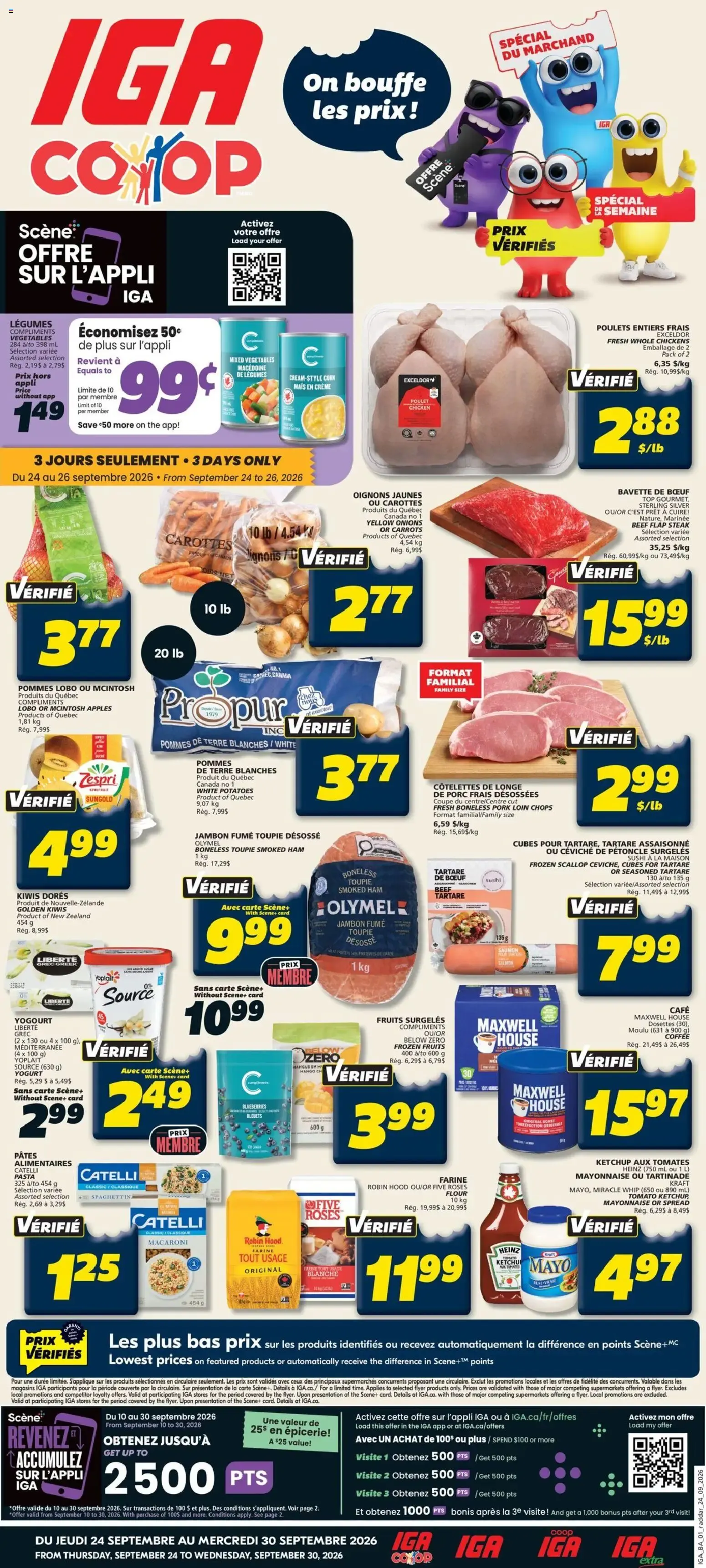 IGA weekly flyer / circulaire from Sep 24, 2026 > weekly specials & deals from September 24 to September 30 2026 - flyer page 1