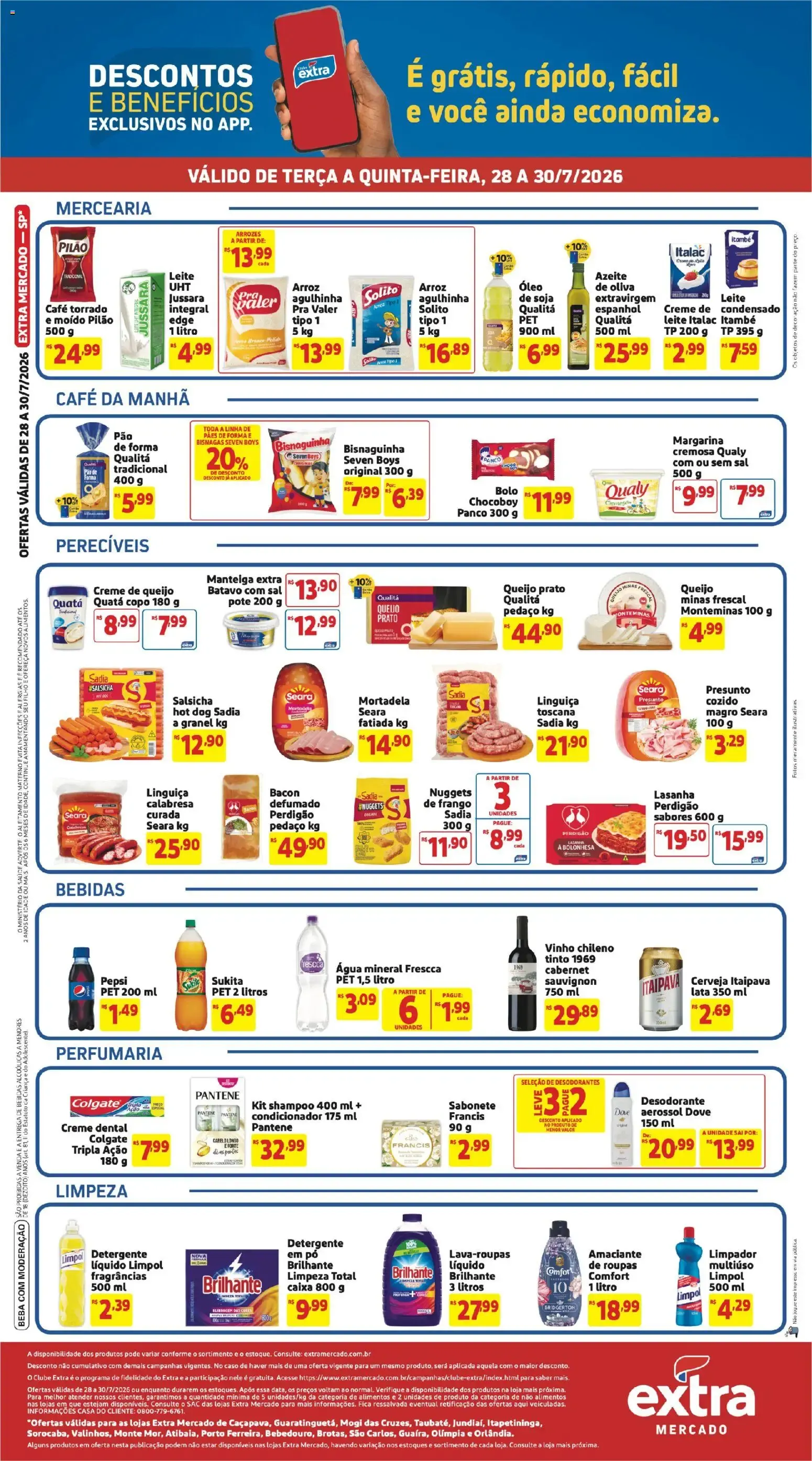 Encarte de Folheto Extra ofertas de Mercado Terça e Quinta de 28/07/2026 | Promoção 28 de julho até 30 de julho 2026 - Pagina 2