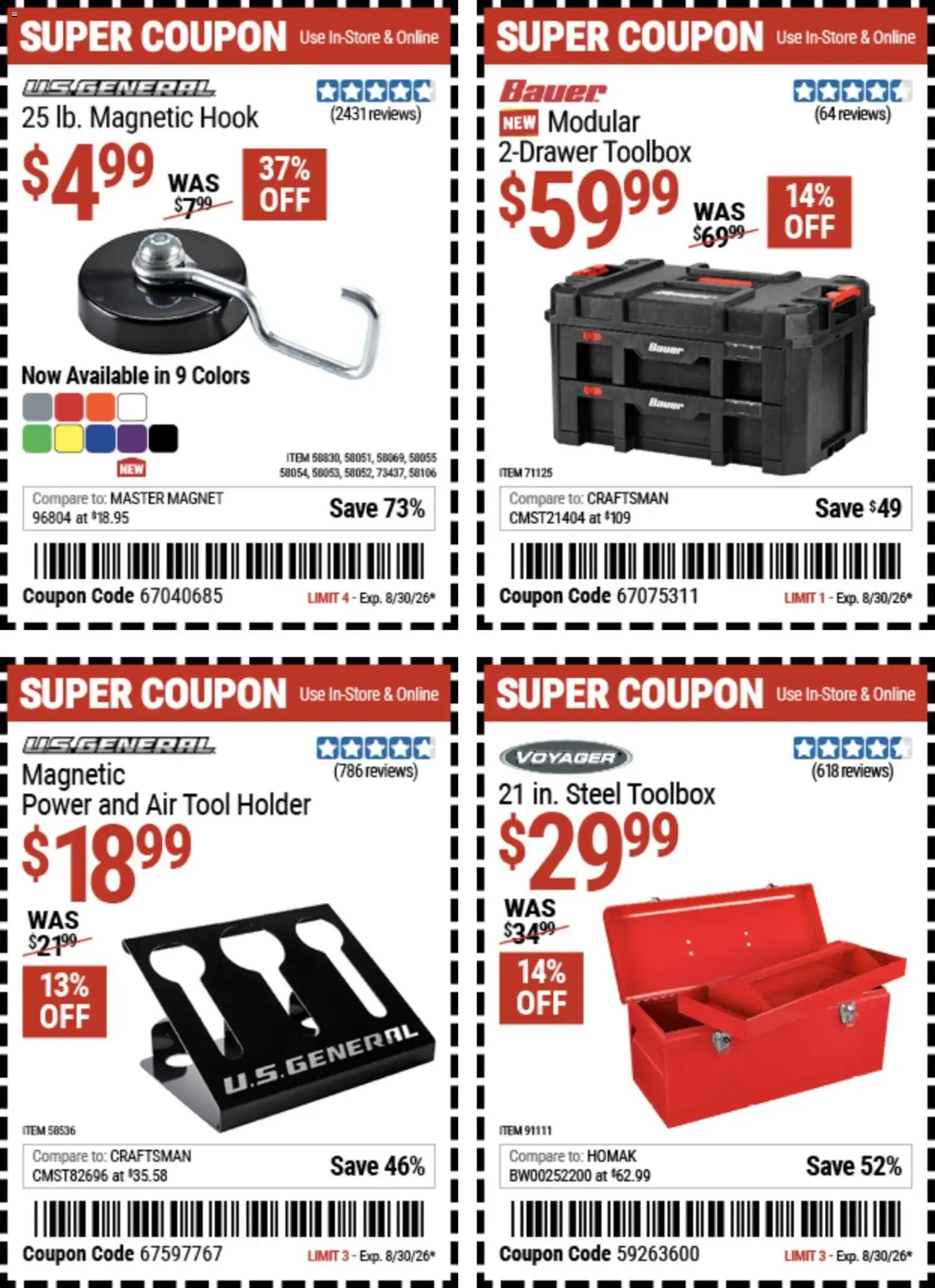Weekly promotion Harbor Freight: Coupon Deals spanning from August 17 to August 30 2026 - Page 7 for Catalogue 365