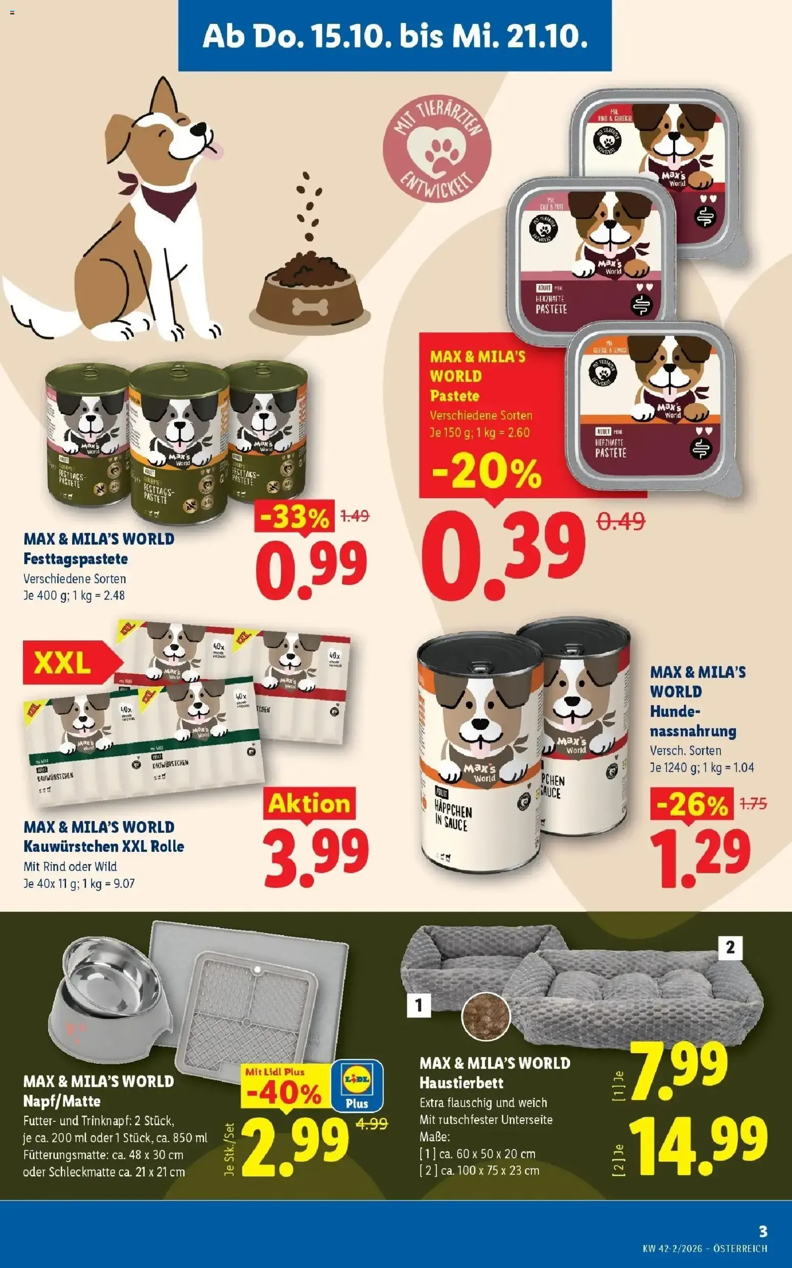Lidl - Max & Mila's World: Ofertas para mascotas von 15. Oktober bis 21. Oktober 2026 - Flugblätt seite 3