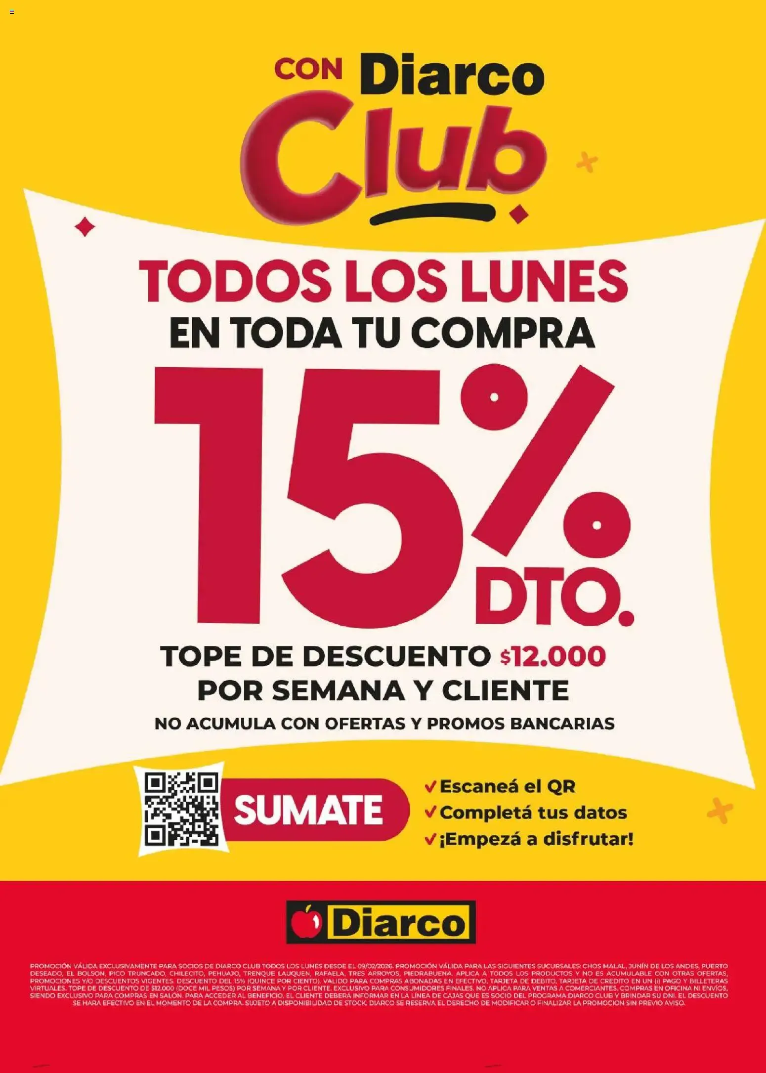 Ofertas de Diarco Club: 15% Dto. Todos los Lunes 9 de febrero al 3 de agosto 2026 - Página 1 del catálogo