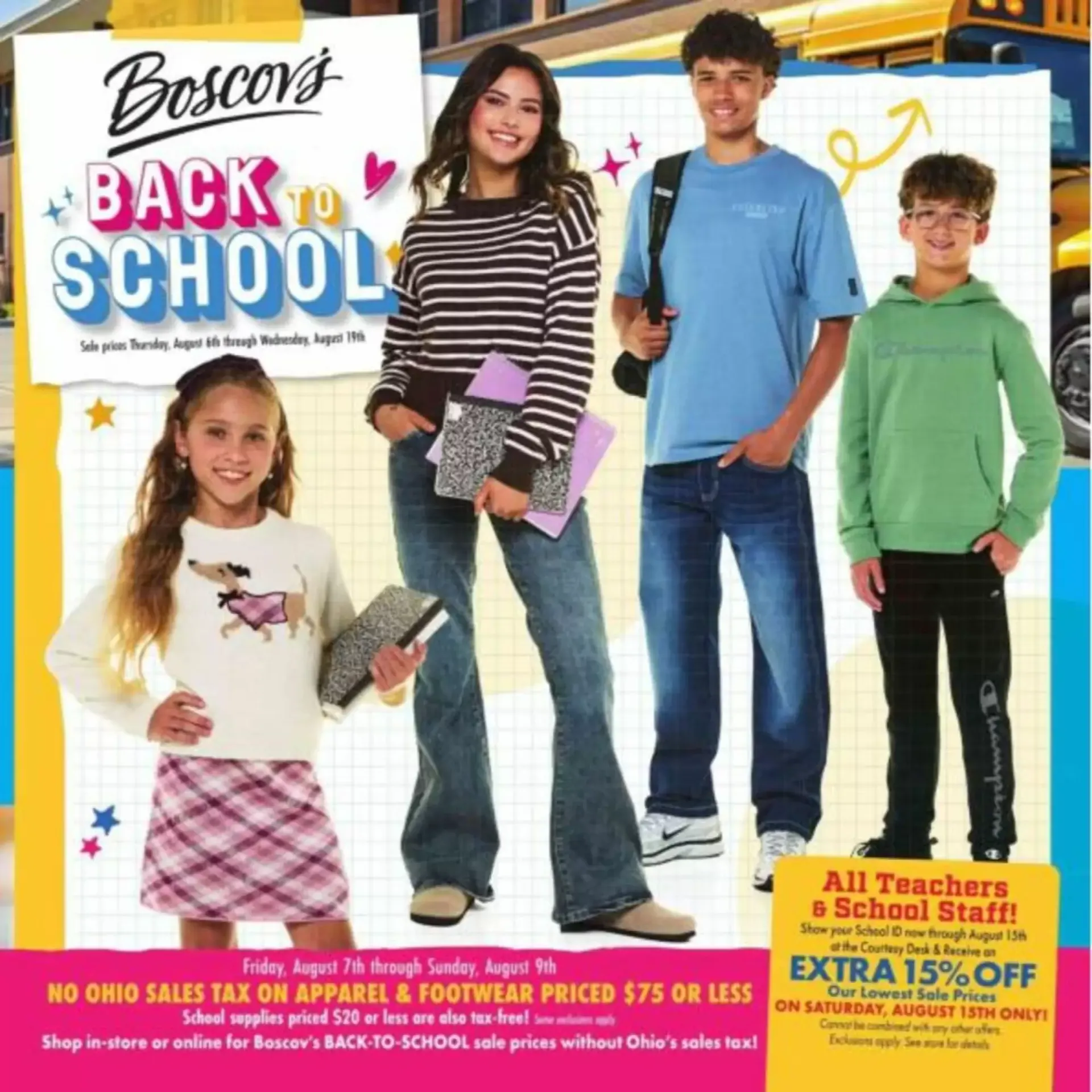 Weekly ad Boscov's Back to School from August 6 to August 19 2026 - Page 1