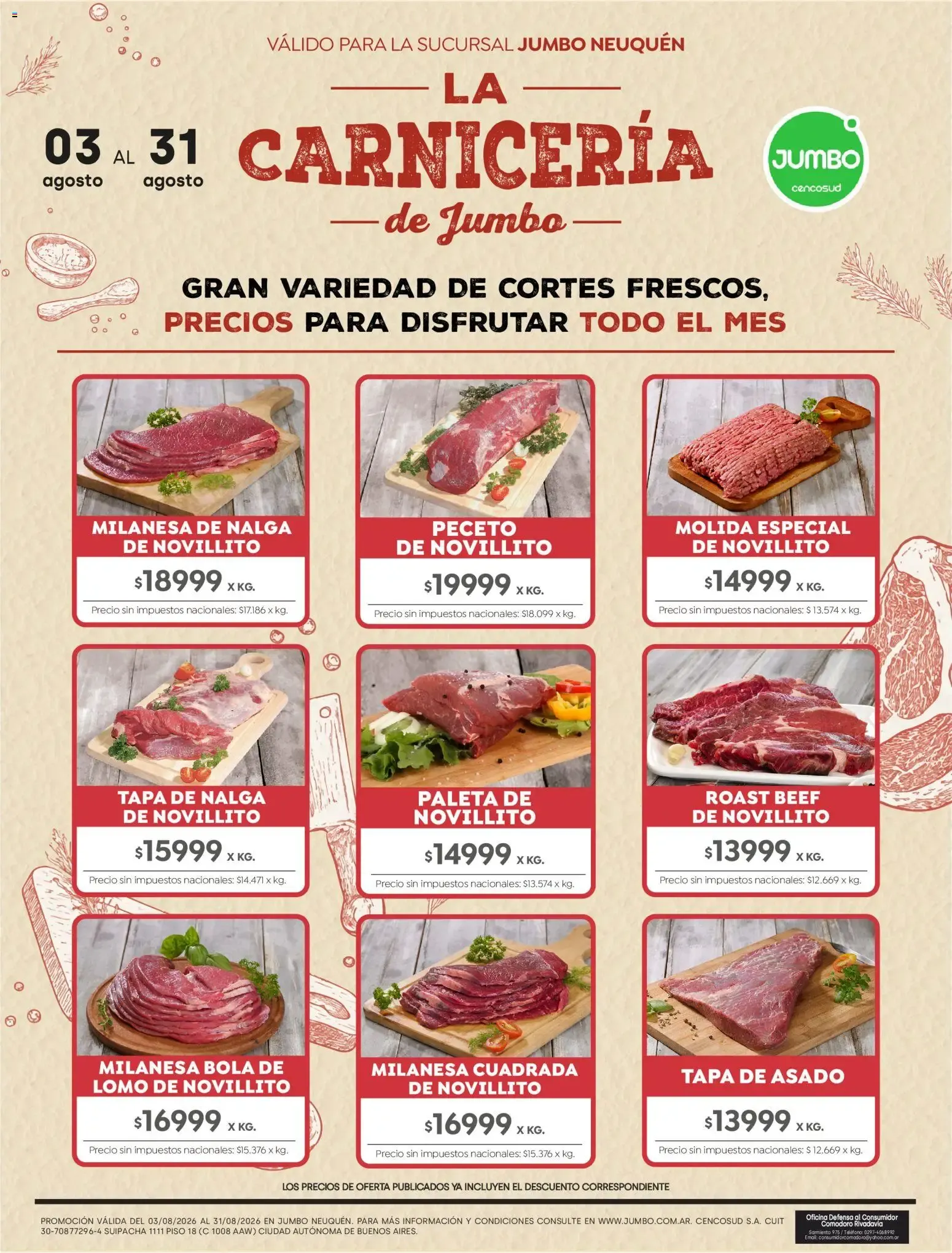 Ofertas de Jumbo - La Carnicería de Jumbo del 03/08/2026 - 31/08/2026 3 de agosto al 31 de agosto 2026 - Página 1 del catálogo